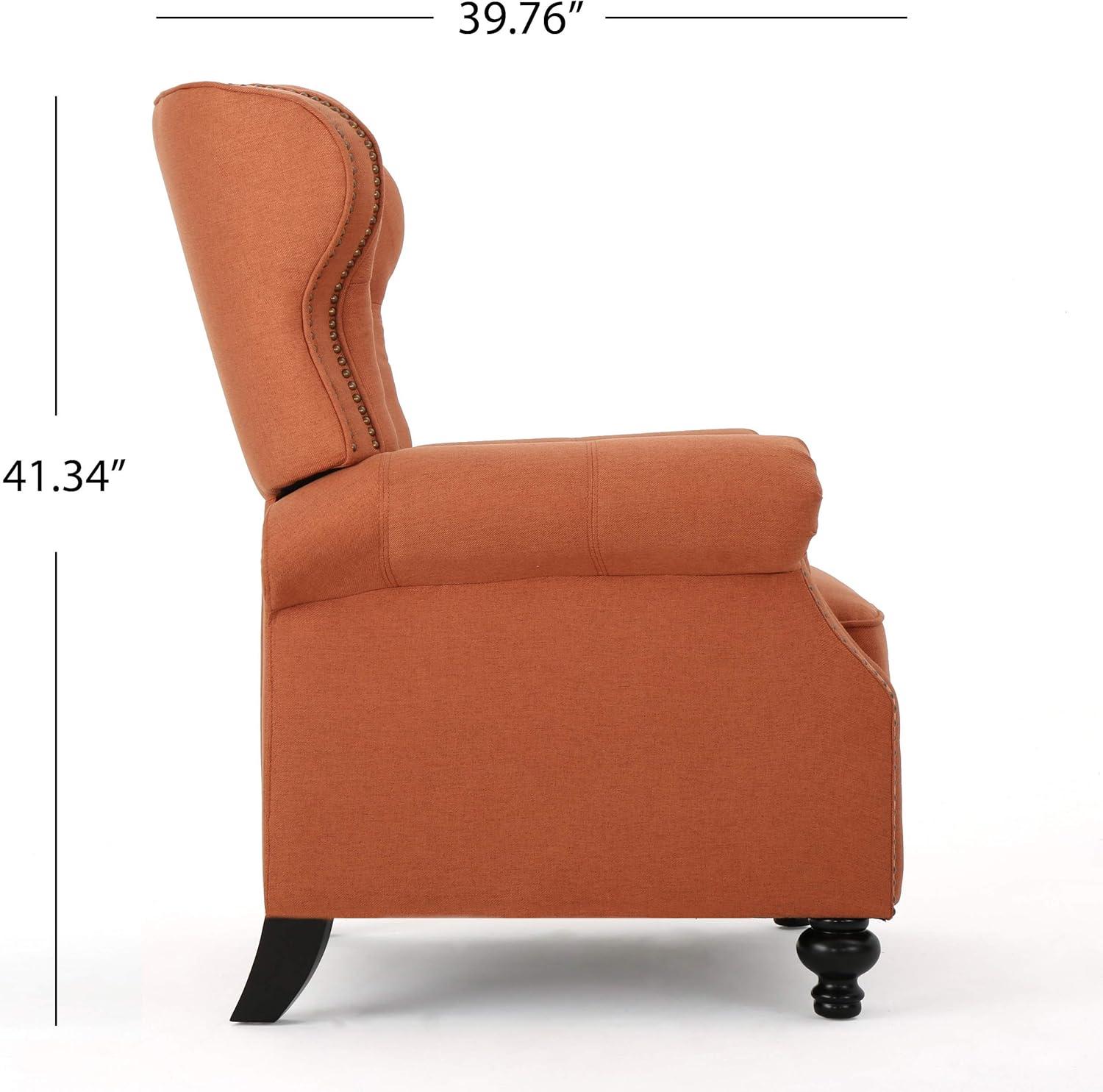 GDF Studio Waldo Contemporary Tufted Fabric Recliner, Orange