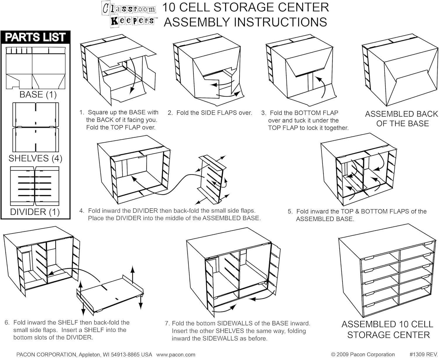 Pacon Corporation Pacon Corporation 10 Compartment Mailroom Table Accessory