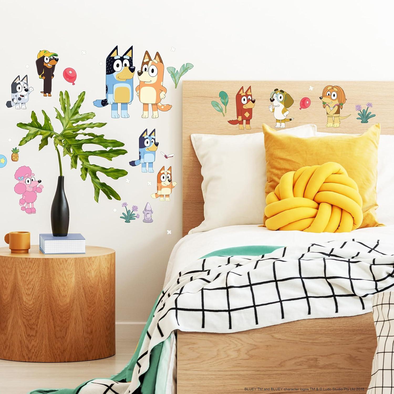 Bluey Family & Friends Peel and Stick Wall Decals Set