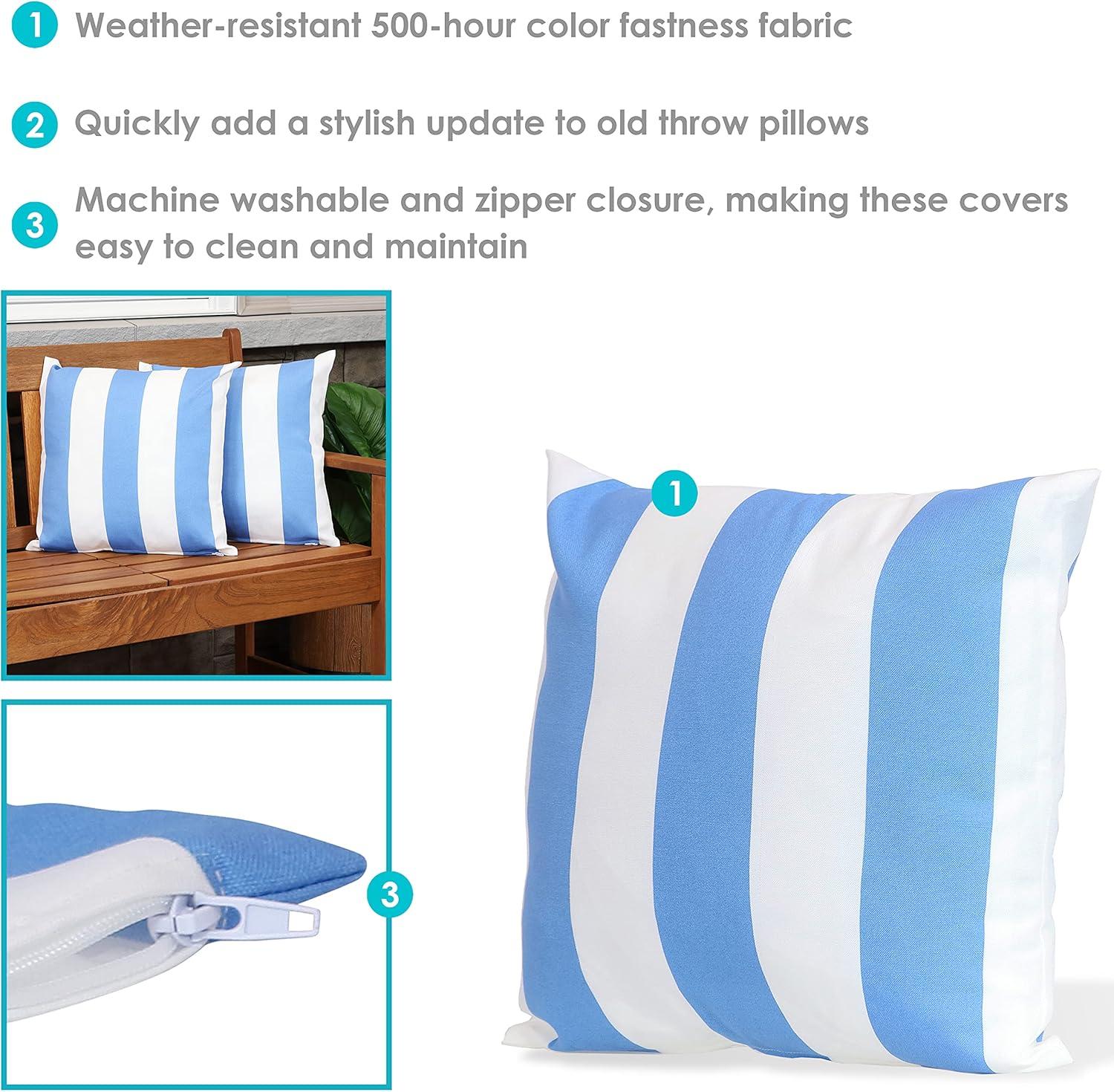 SunnyDaze Decor Indoor/Outdoor Pillow Cover (Set of 2)