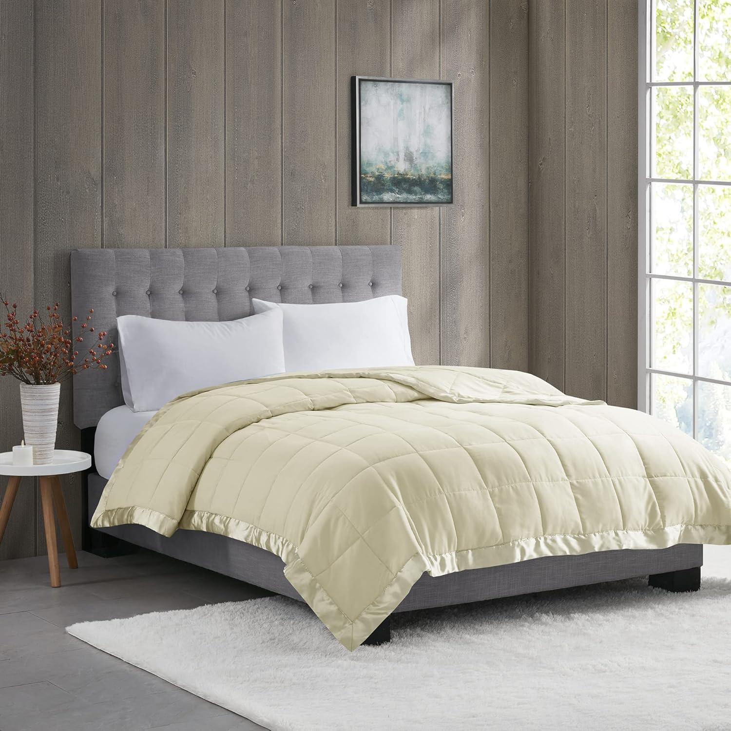 Madison Park Lightweight Down Alternative Blanket with Satin Trim
