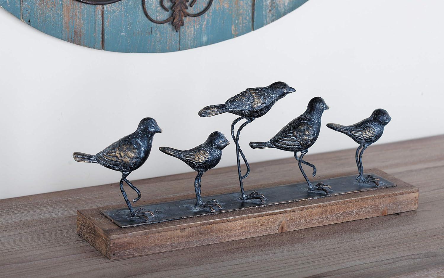 Classic 18" Gray Metal Bird Tabletop Sculpture