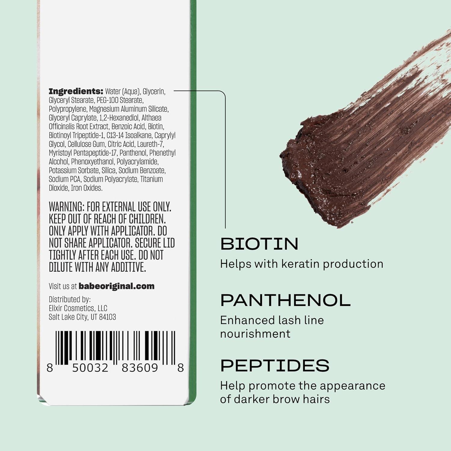 Babe Original Volumizing Brow Filler Eyebrow Tint Gel, Dark Brown, 3.5 mL