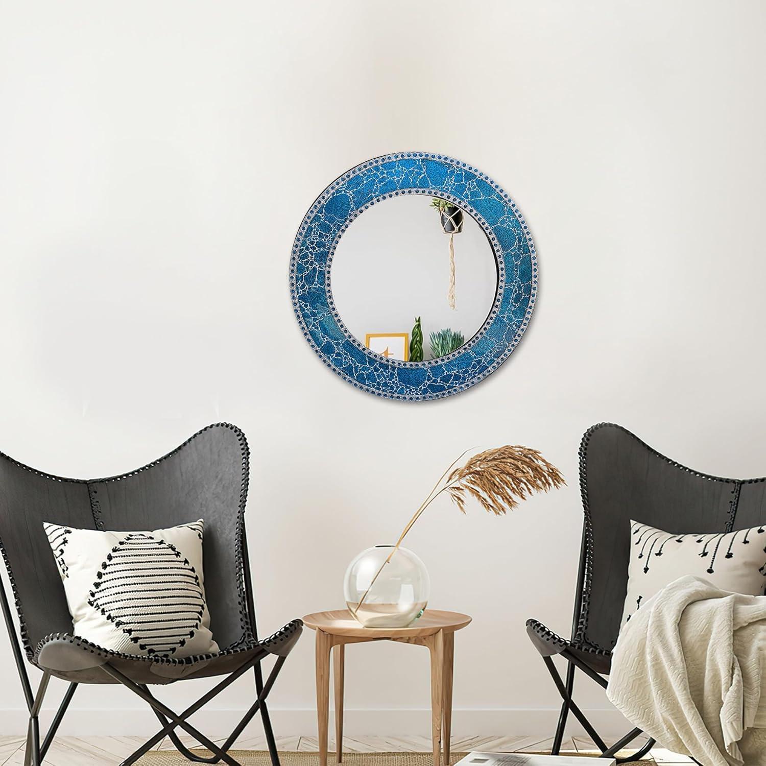 World Menagerie Cobberas Manufactured Wood, Glass Round Wall Mirror