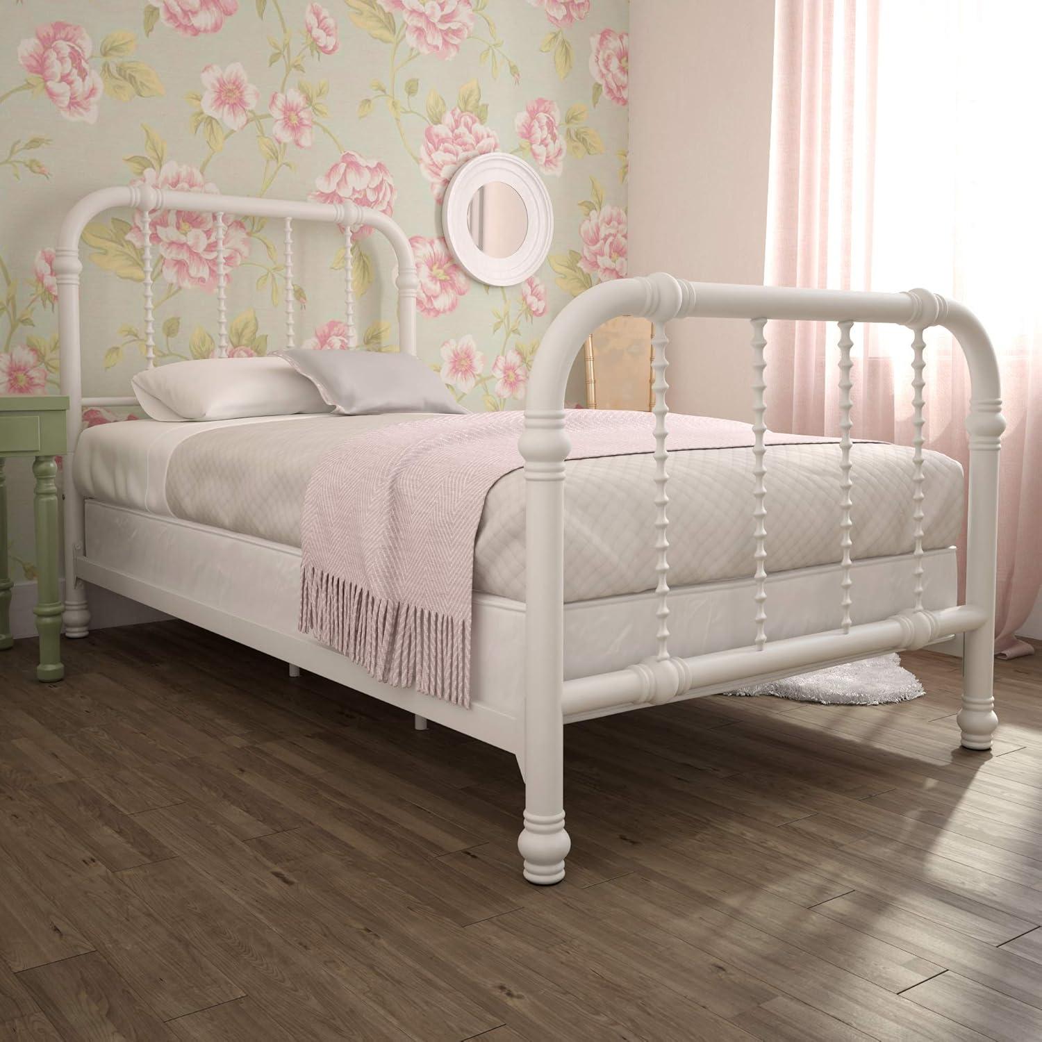 DHP Jenny Lind Metal Bed, White, Twin