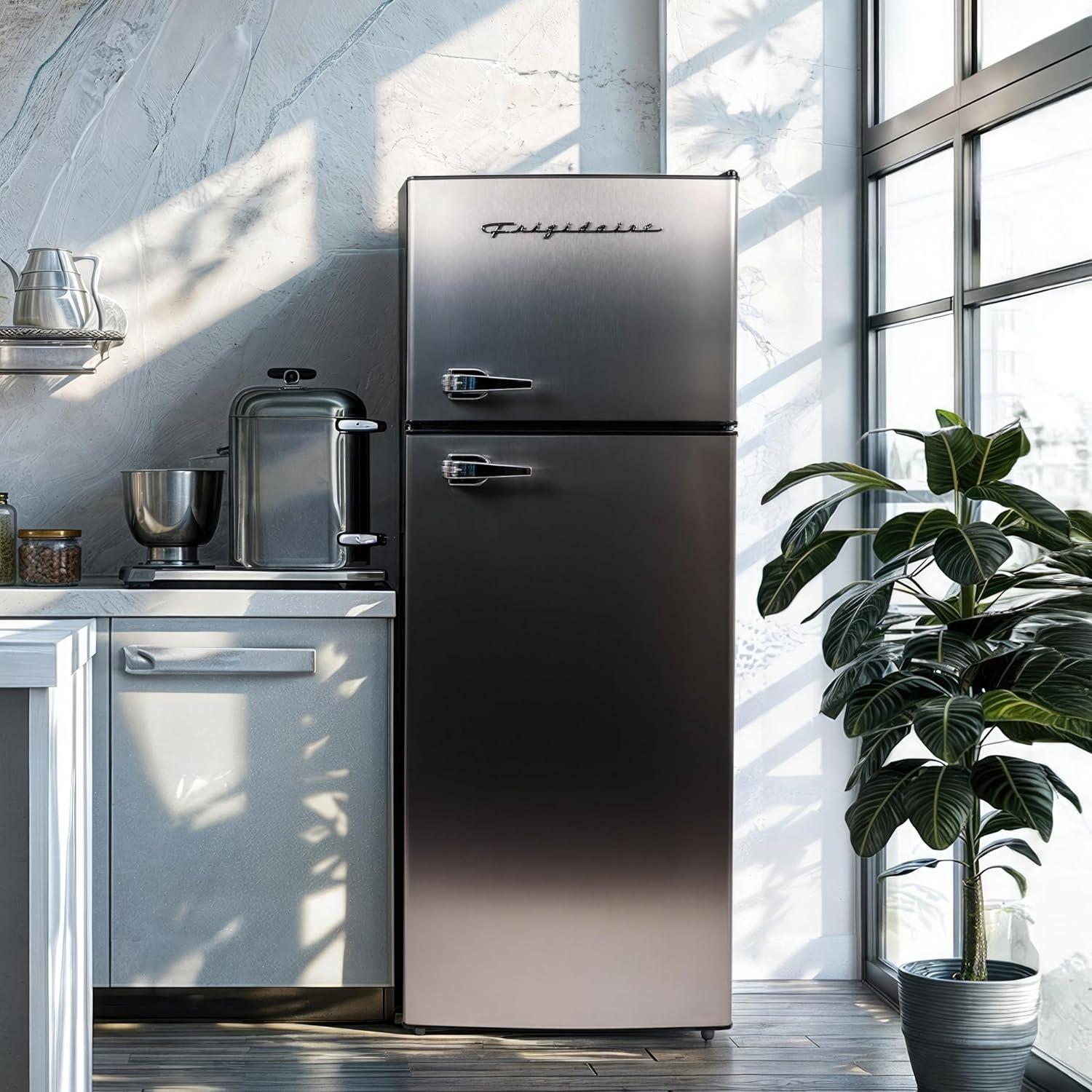 Frigidaire 7.5 Cu Ft Stainless Steel Compact Refrigerator with Freezer