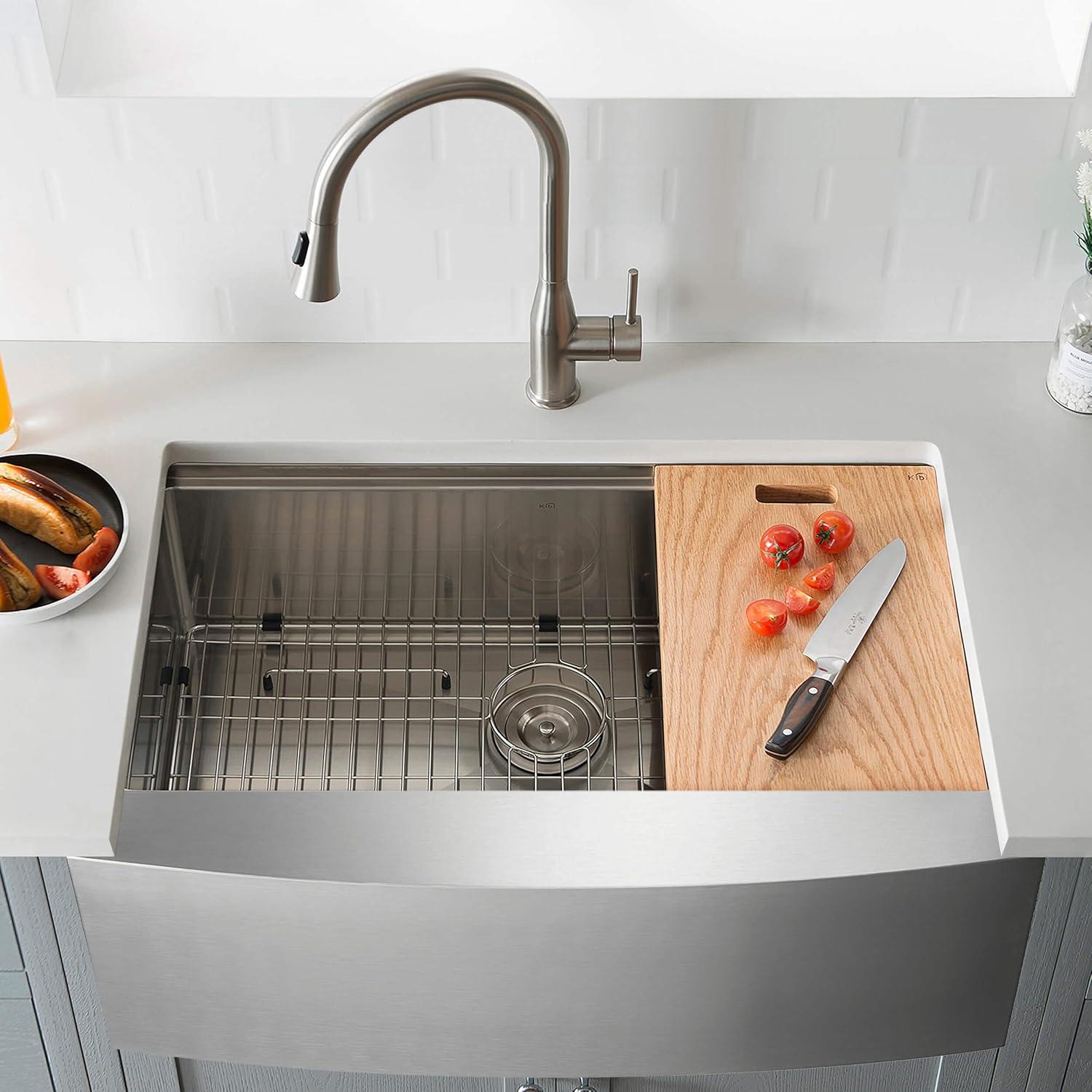 27'' L Farmhouse / Apron Single Bowl Stainless Steel Kitchen Sink