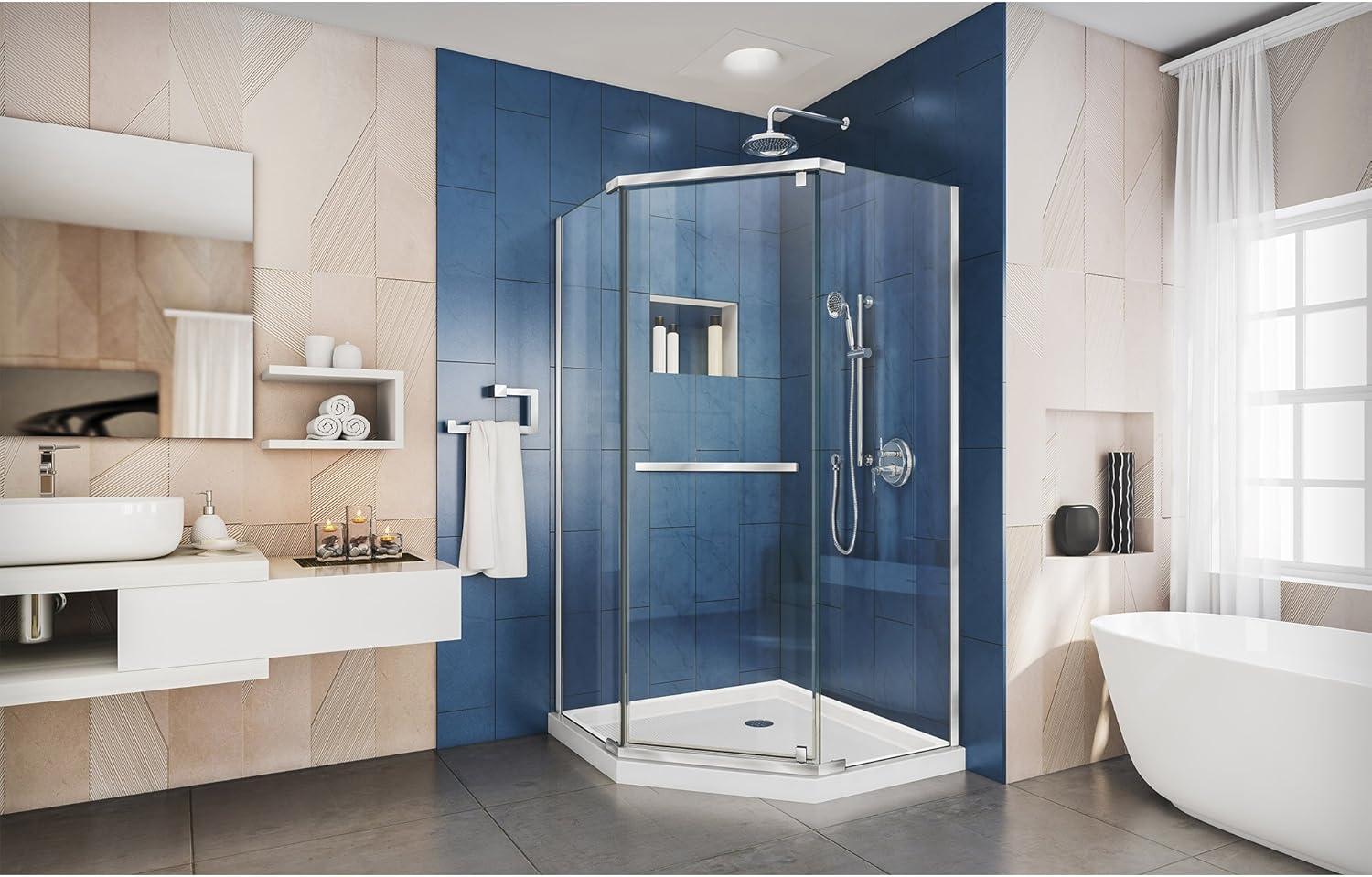 Prism 36.13" W x 36.13" D x 72" H Frameless Neo-Angle Shower Enclosure