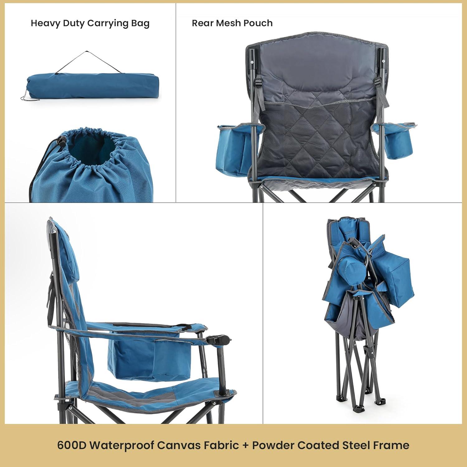 ARROWHEAD Outdoor Folding Camping Chair with Cushions