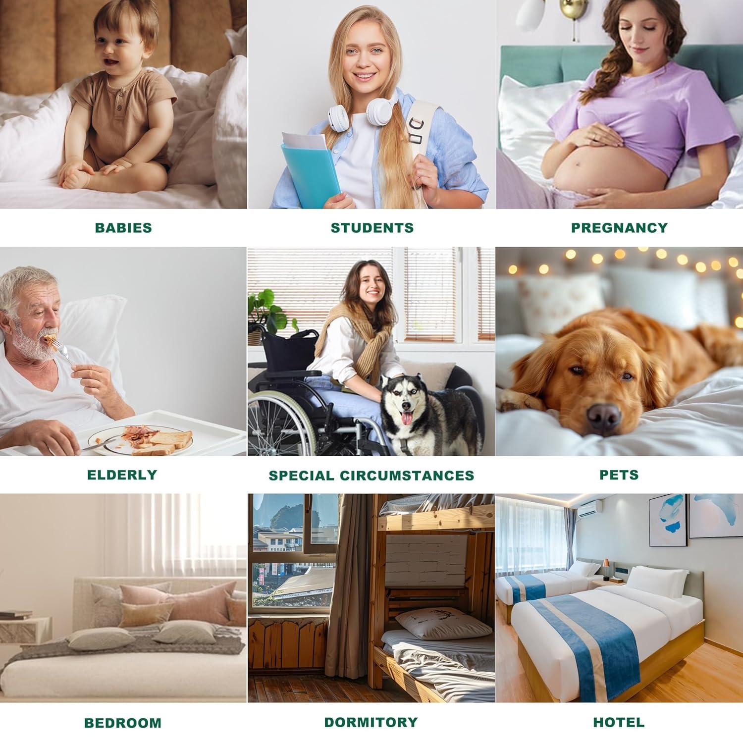 Queen Size Waterproof Mattress Protector, 40% Rayon Derived From Bamboo Grey Mattress Pad Cover, 3D Air Fabric Breathable Mattress Pad Fitted With Deep Pocket 6"- 15" Machine Washable