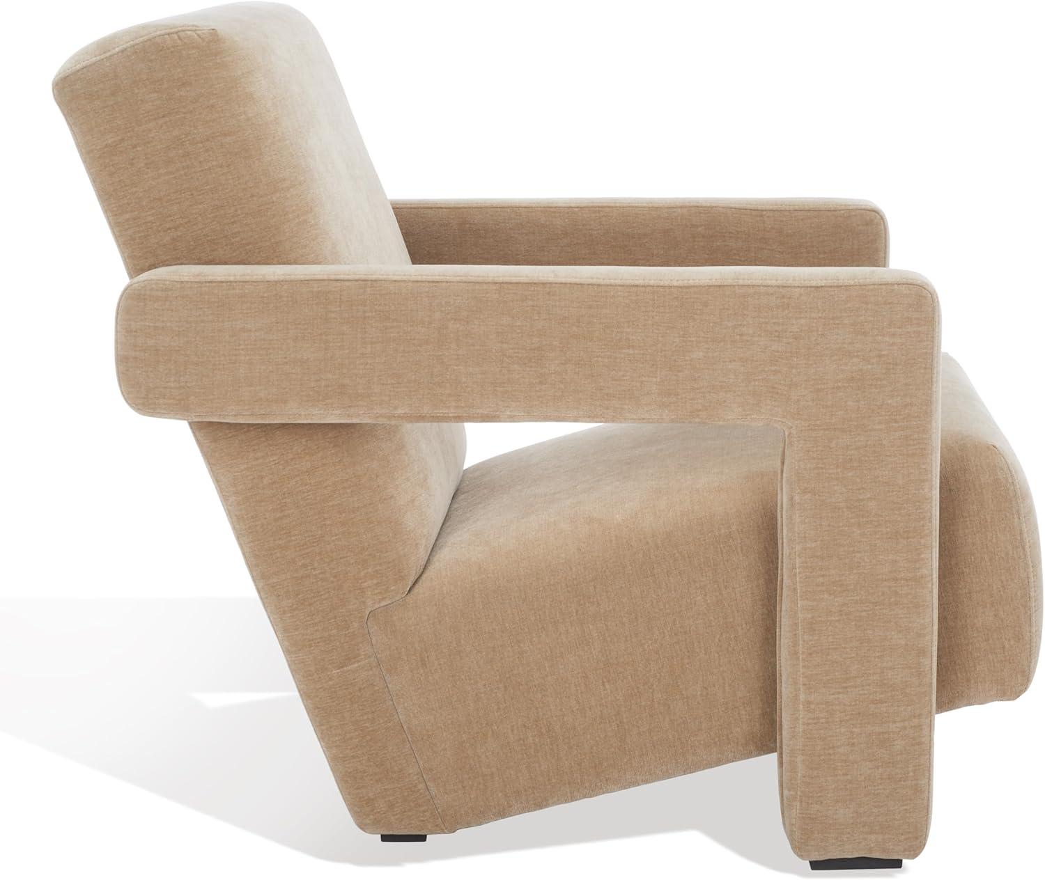 Safavieh  Couture Taylor Modern Velvet Accent Chair - 27 in. W x 35 in. D x 30 in. H Light Brown
