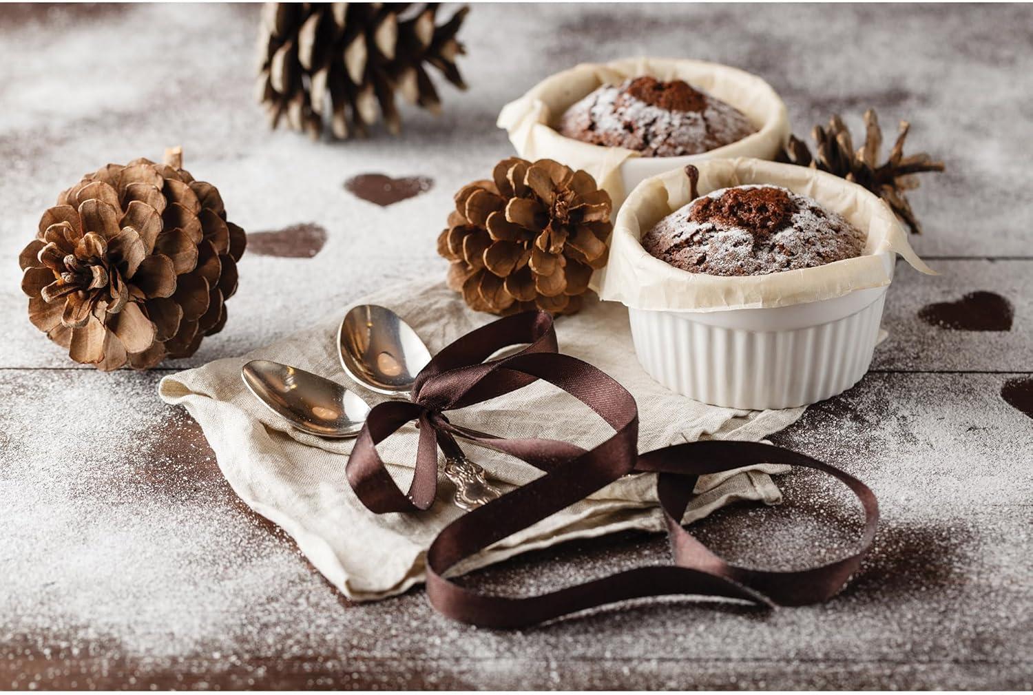 HAOTOP Mini Ramekins 1 oz 30 ml Porcelain Souffle Dish, Small Dipping Sauce, Dessert Cups Set, Oven Safe, Set of 6