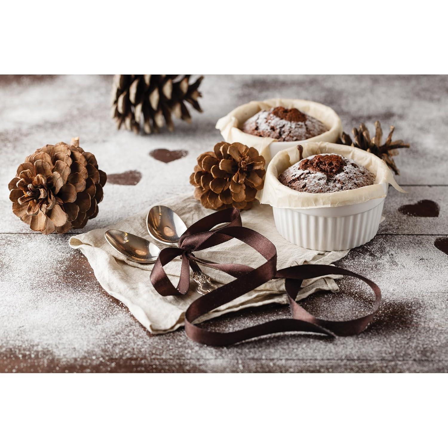 HAOTOP Mini Ramekins 1 oz 30 ml Porcelain Souffle Dish, Small Dipping Sauce, Dessert Cups Set, Oven Safe, Set of 6