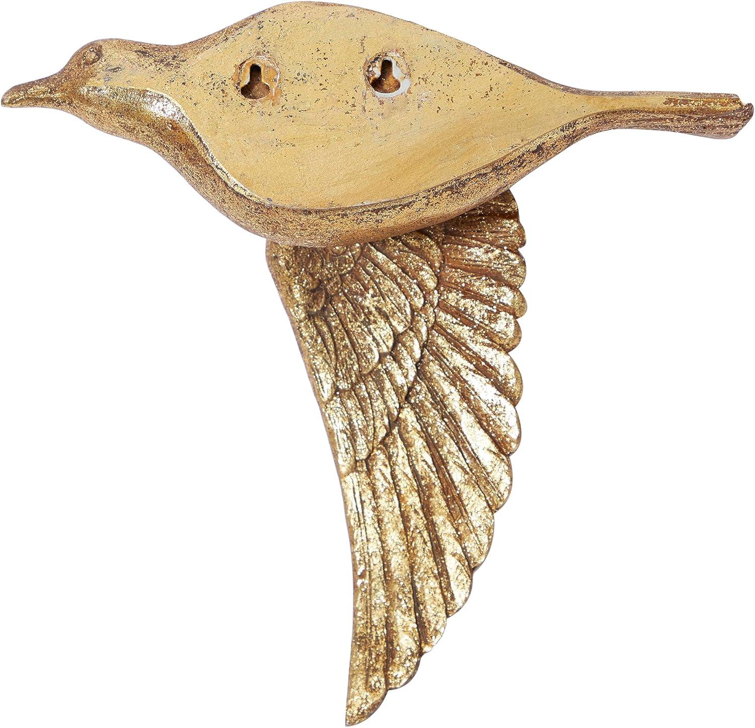 Polystone Bird Metallic 3D Sculpted Wall Decor Set of 3 Brown - Olivia & May: Ready to Hang, Coastal Style Decorative Sculptures