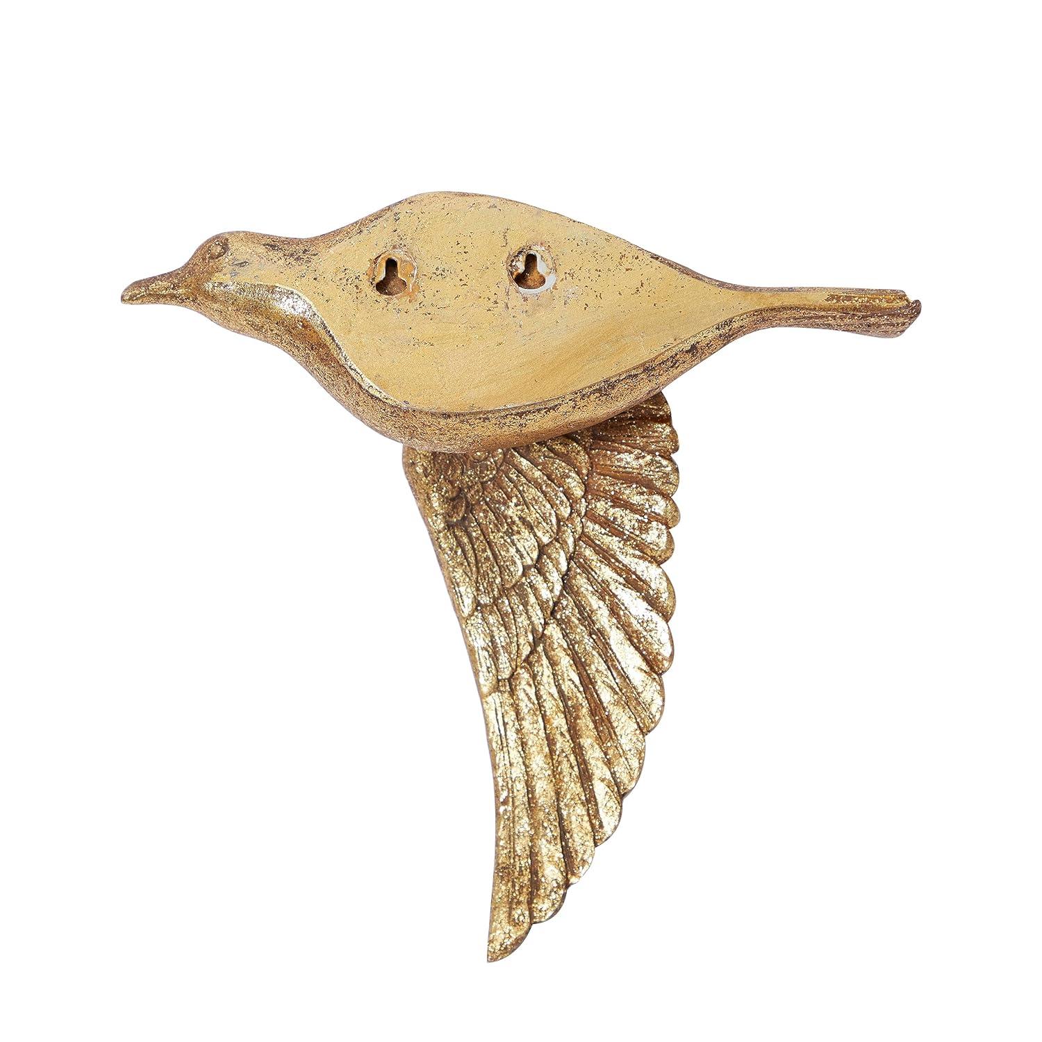 Polystone Bird Metallic 3D Sculpted Wall Decor Set of 3 Brown - Olivia & May: Ready to Hang, Coastal Style Decorative Sculptures