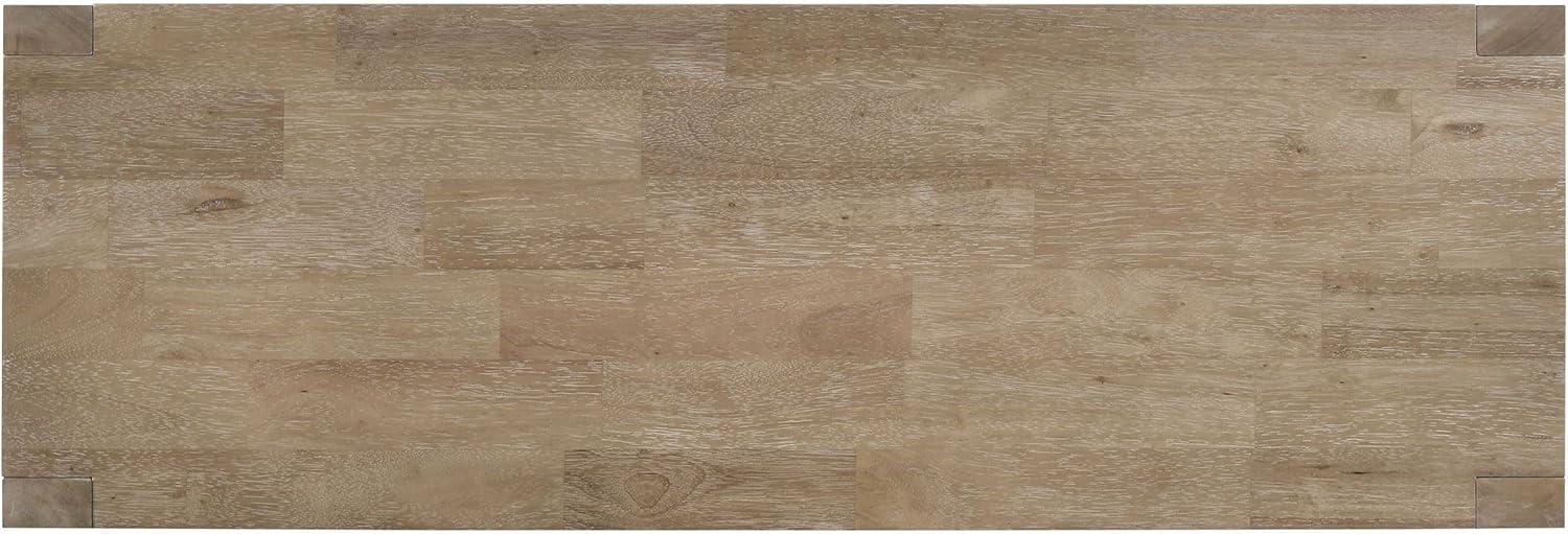 Scottsdale Wood Trestle Base Dining Bench Washed Brown