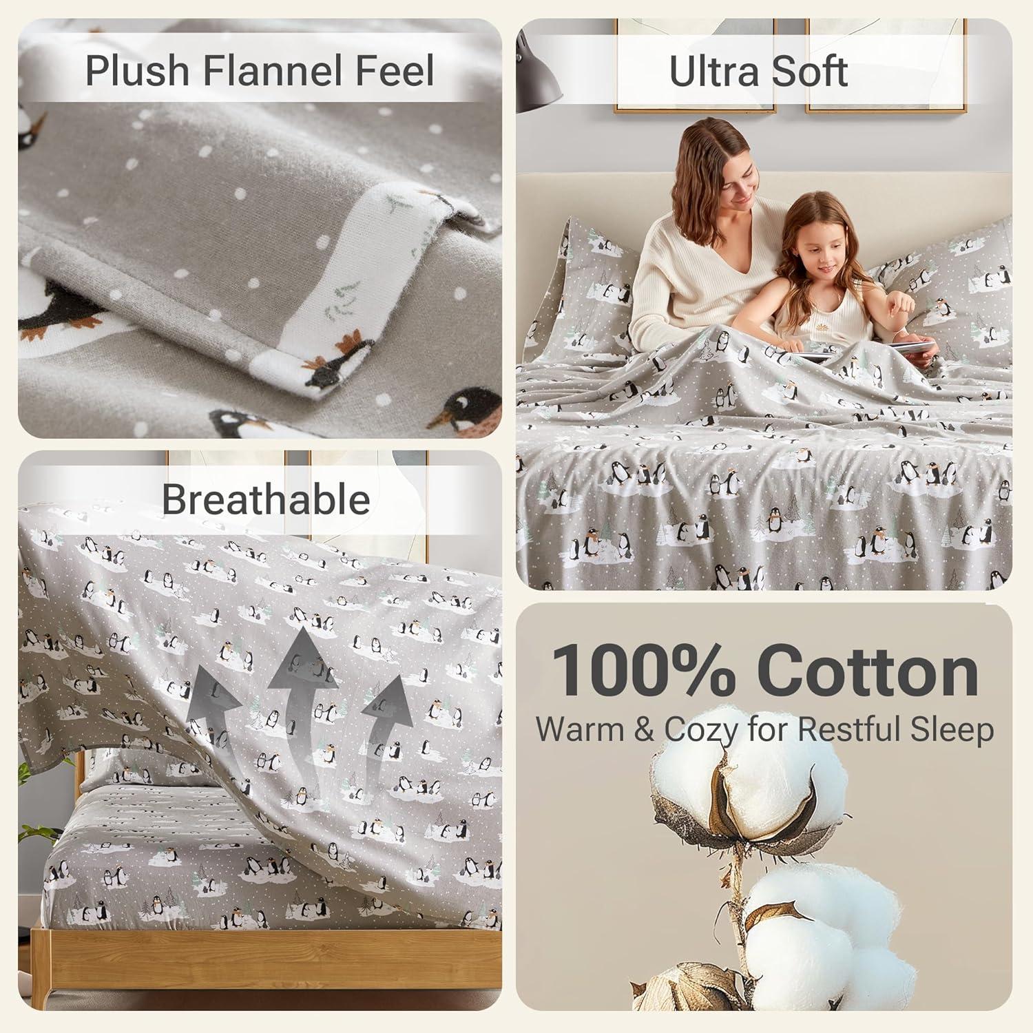 Madison Park Cozy Flannel 100% Cotton Sheet Set