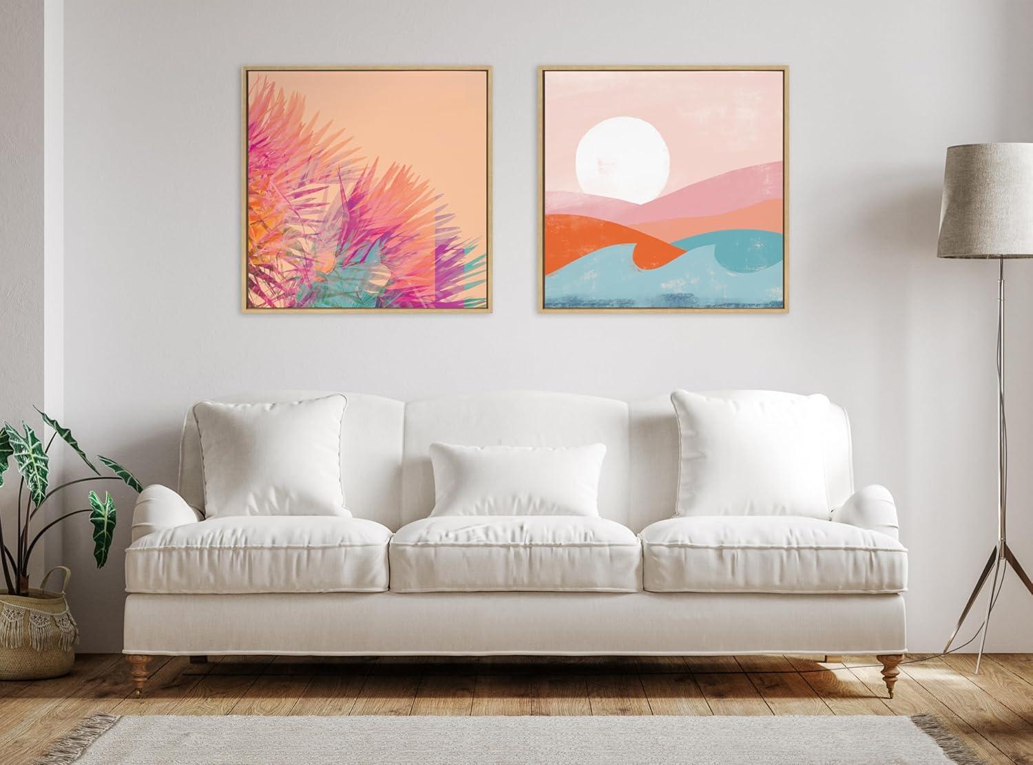 Kate & Laurel All Things Decor 30"x30" Sylvie Sun Burn 2 Wall Art by Alicia Bock Natural: Contemporary Style, Framed Canvas