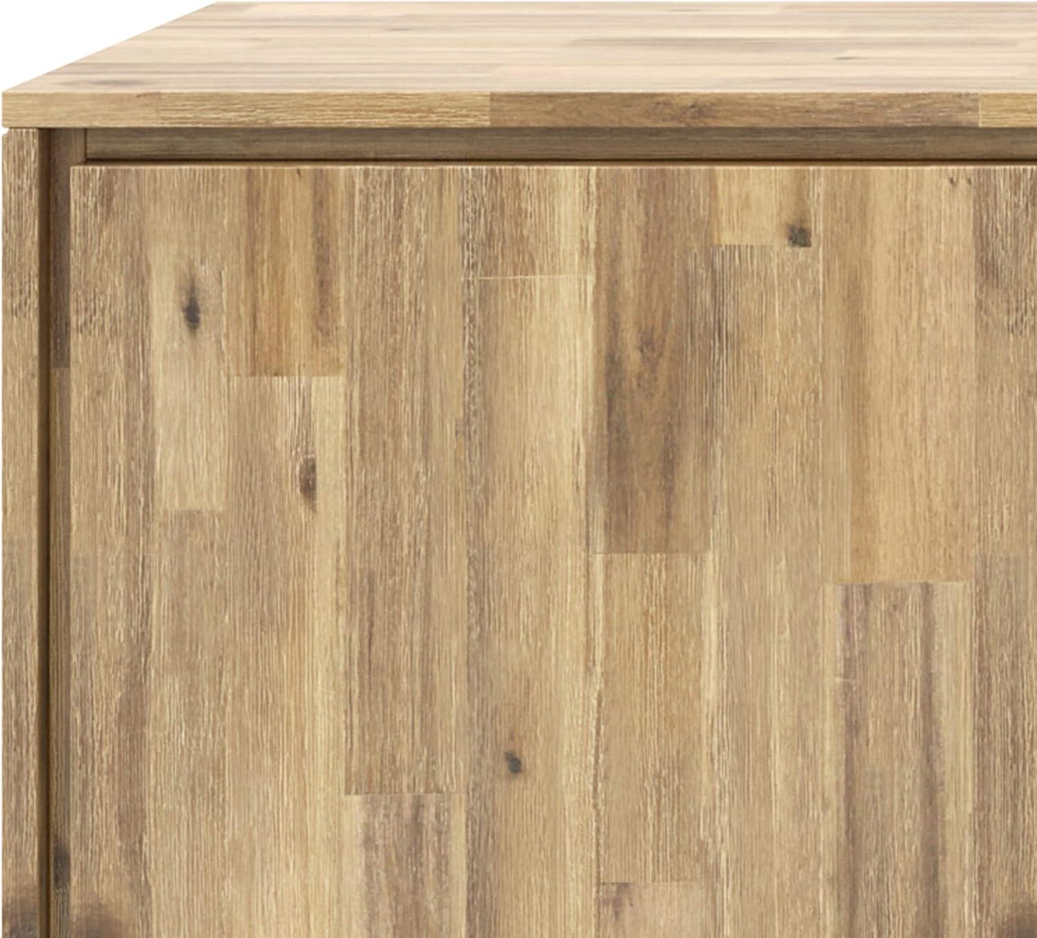 Simpli Home Lowry 60"W Solid Wood Modern Industrial 2-Door Sideboard Buffet with 3 Center Drawers
