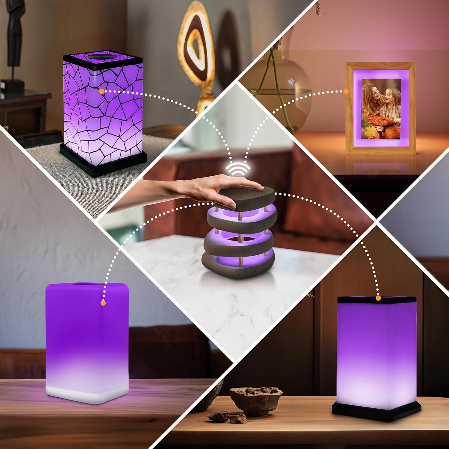 Modern Black Acrylic Touch Friendship Lamp Set