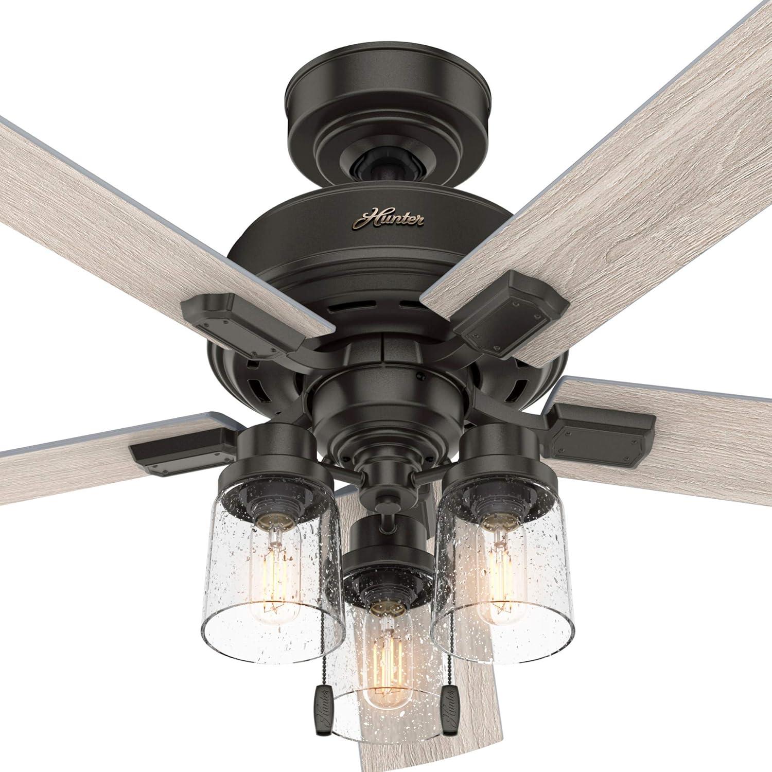 52" Hartland 5 - Blade Standard Ceiling Fan with Pull Chain and Light Kit Included