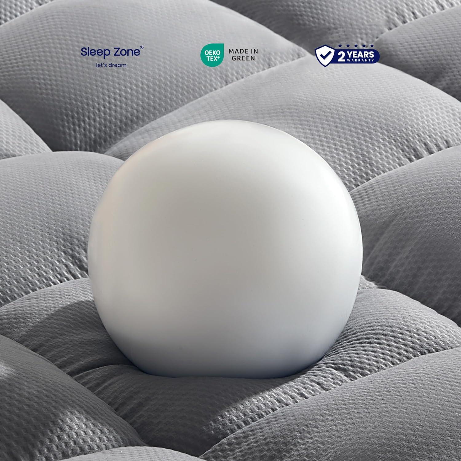 SLEEP ZONE Mattress Topper Full Size, Extra Thick Fitted Mattress Pad for Back Pain, Plush and Support Mattress Cover, Deep Pockets Mattress Protector, Hotel Quality (Grey, Full)