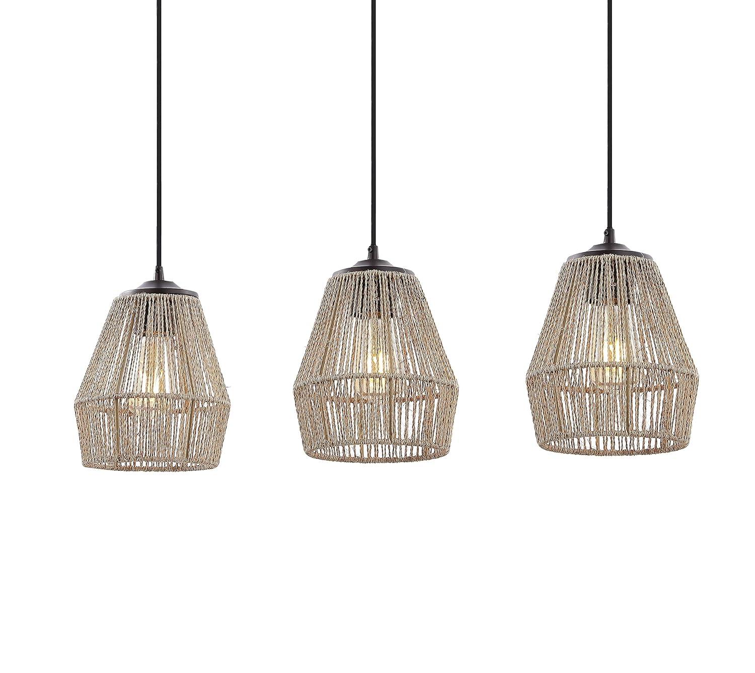 Jonathan Y Ibiza Island Seagrassmetal Bohemian Coastal Led Pendant