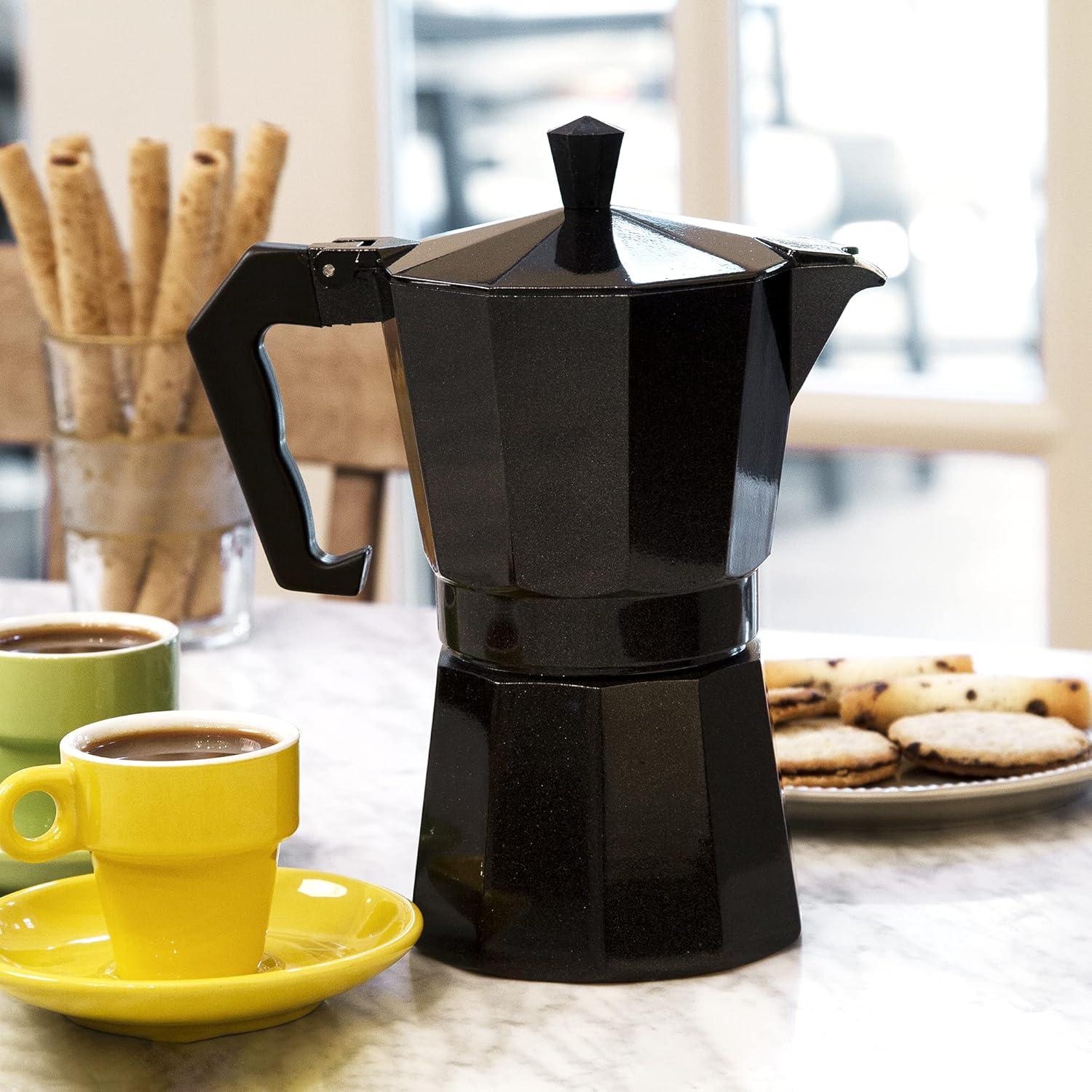 Primula PEBK-3306 6-Cup Aluminum Espresso Coffee Maker, Black