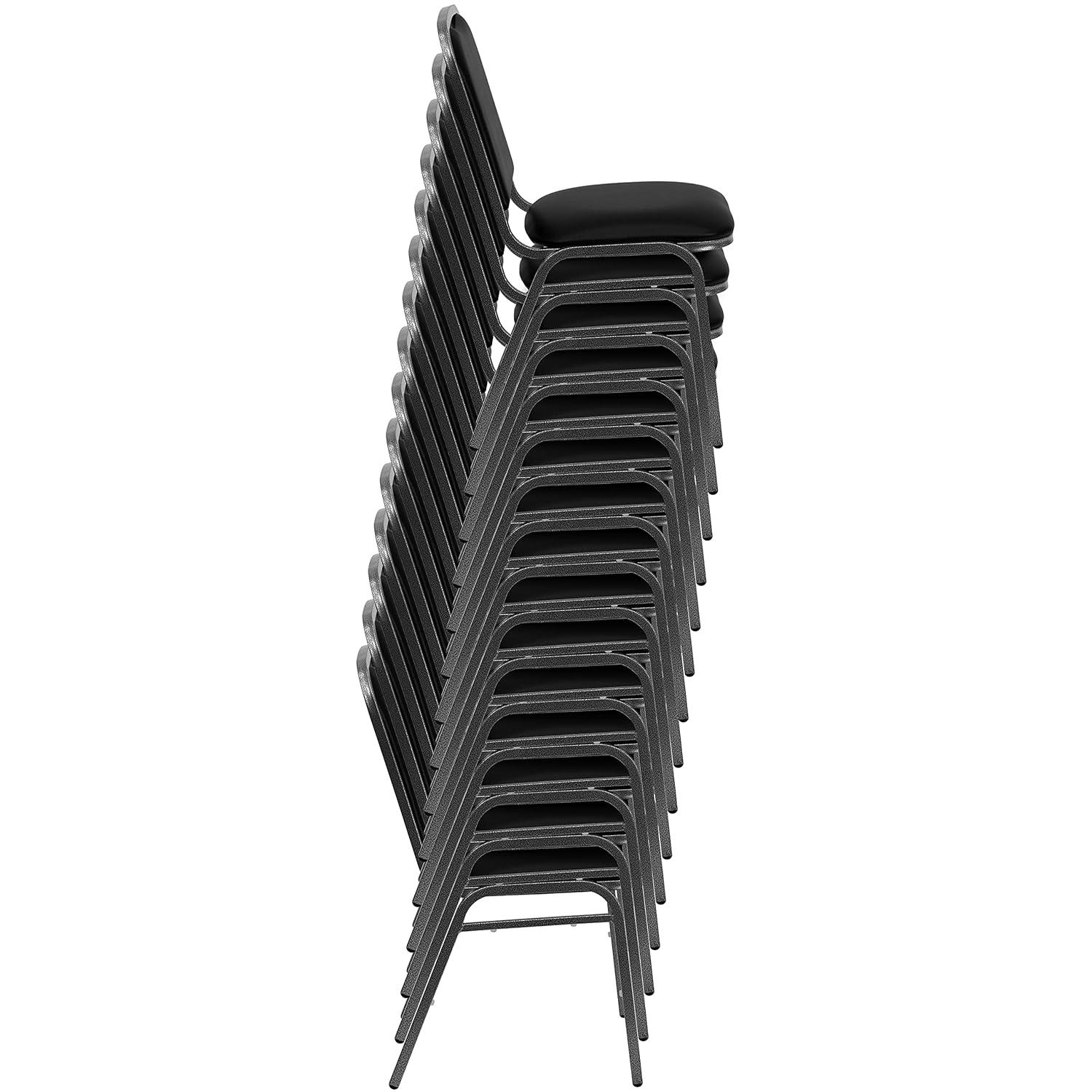 Flash Furniture HERCULES Series Crown Back Stacking Banquet Chair in Burgundy Patterned Fabric - Silver Vein Frame