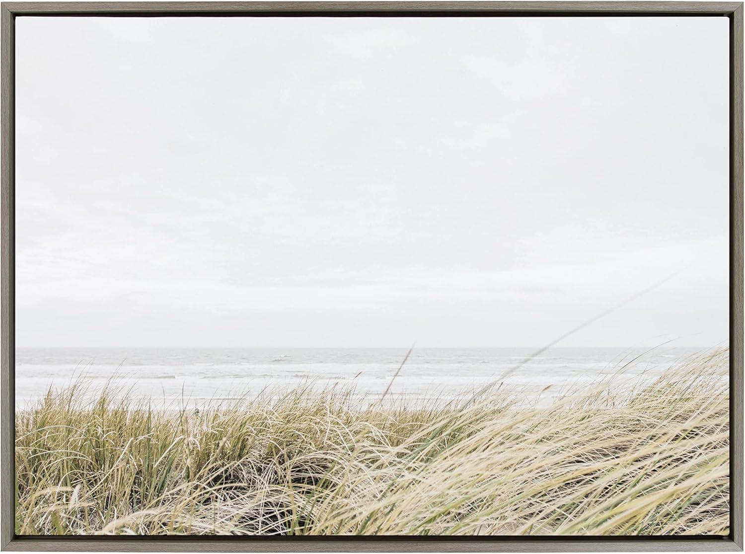 28" x 38" Sylvie East Beach Framed Canvas by Amy Peterson Art Studio Gray - Kate & Laurel All Things Decor