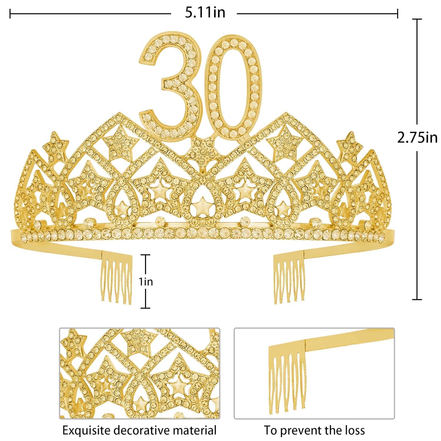30th Birthday Decorations: Sash, Crown, Tiara for Women - Fabulous 30th Birthday Gifts