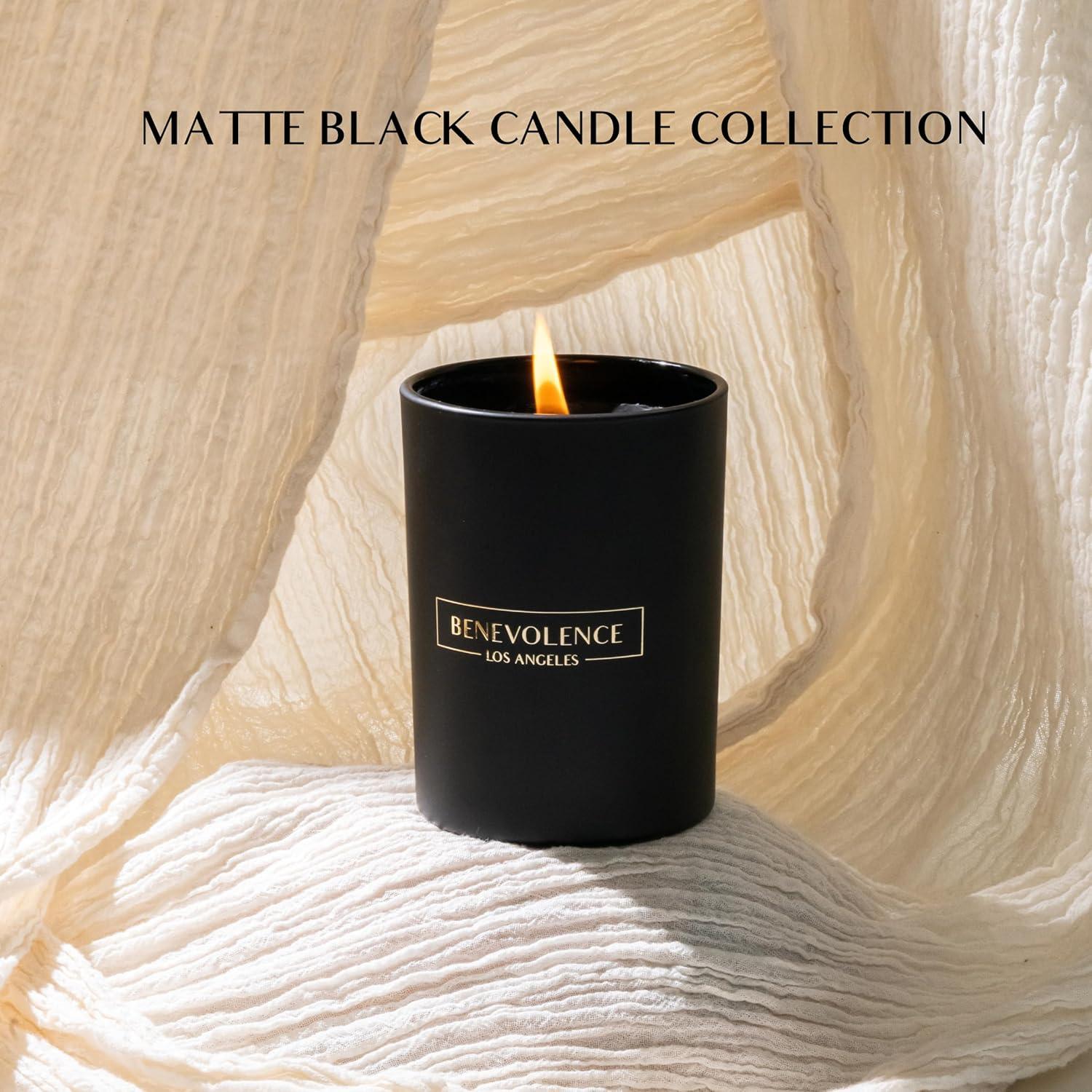 Benevolence LA  Black Wax  Scented Candle With Santal Scent- 10 oz