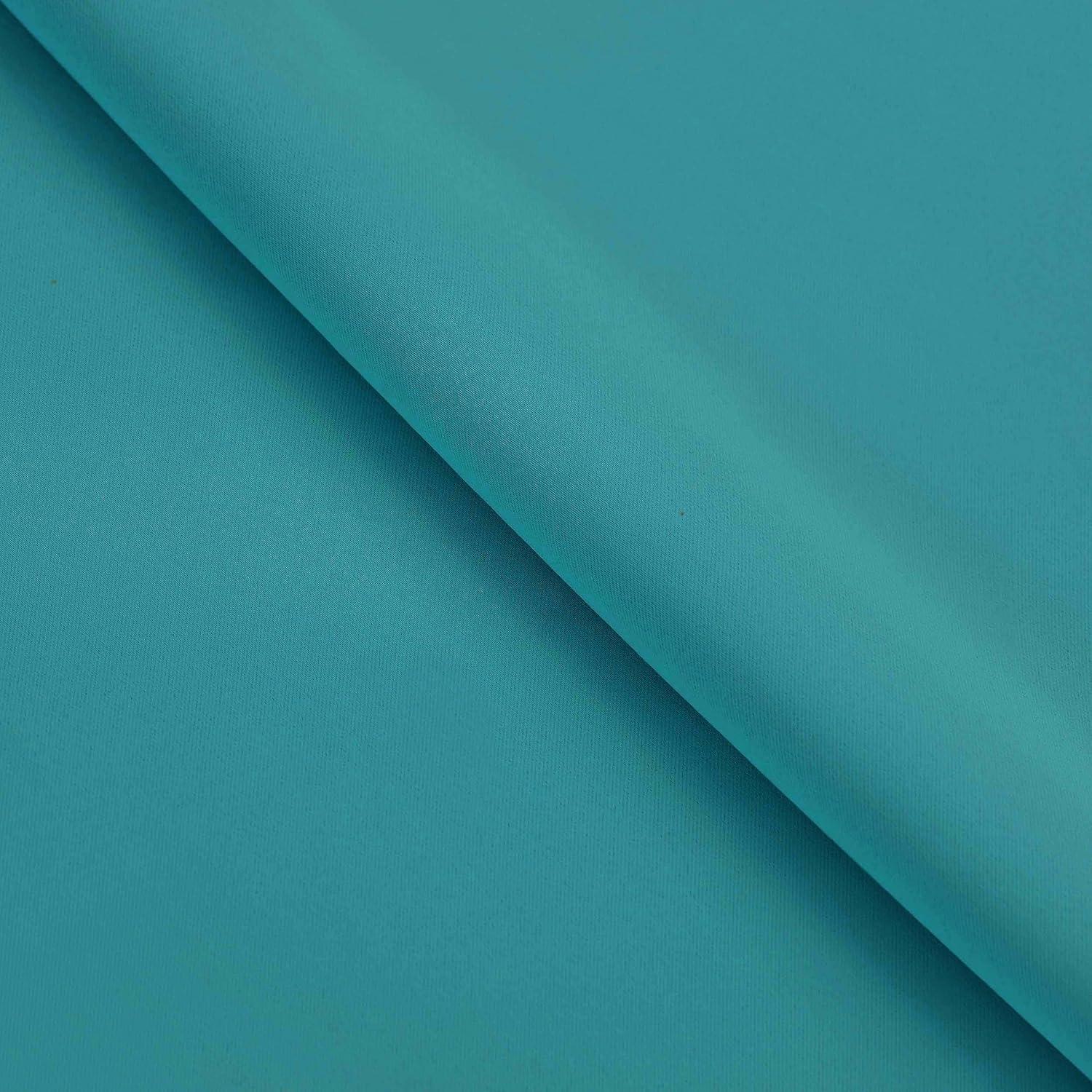 Aqua Polyester Blackout Back Tab Curtains 52" x 72"