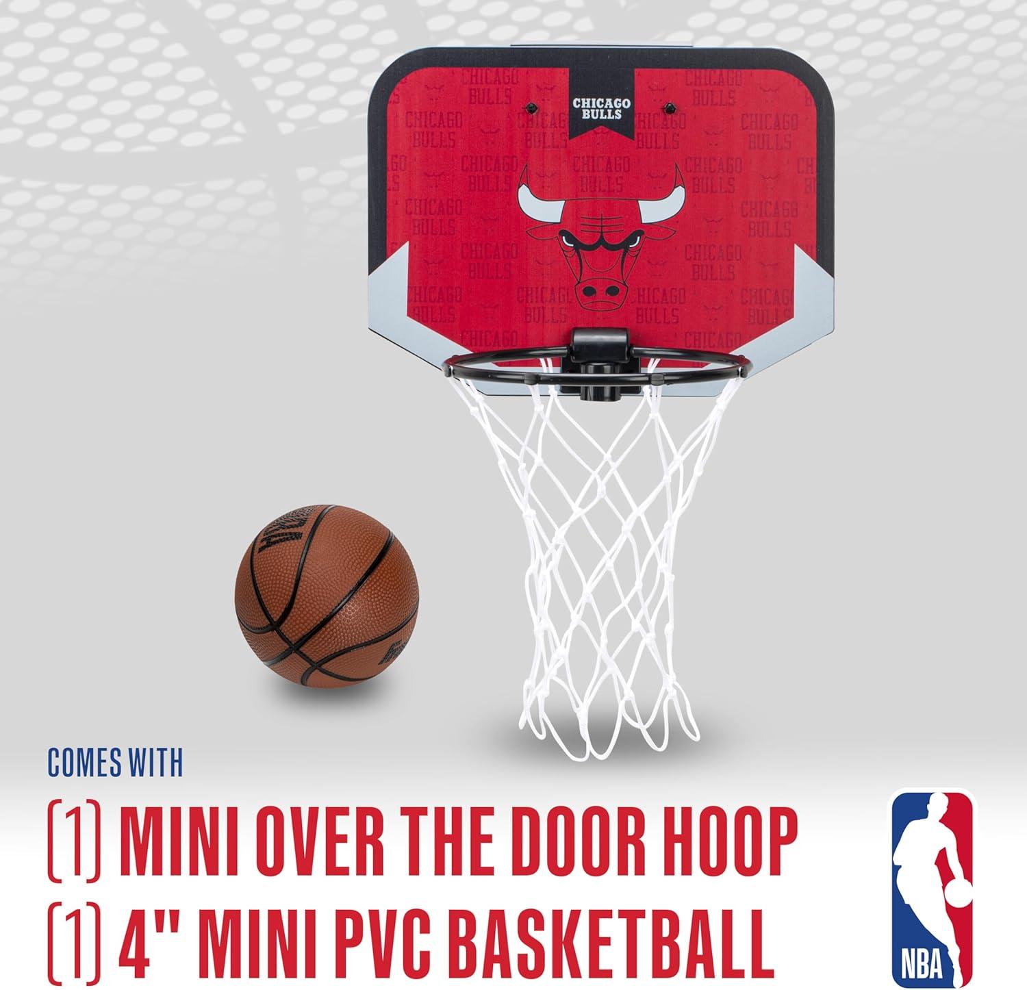 Franklin Sports NBA Team Over The Door Basketball Hoop - Kids Indoor Mini Basketball Hoop with Basketball - NBA Fan Shop Mini Hoop for Bedroom & Office