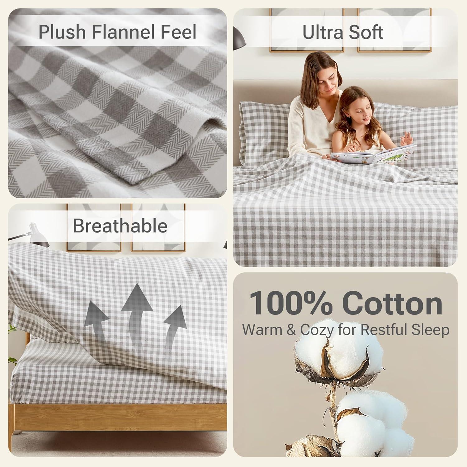 Cozy Flannel 100% Cotton Sheet Set