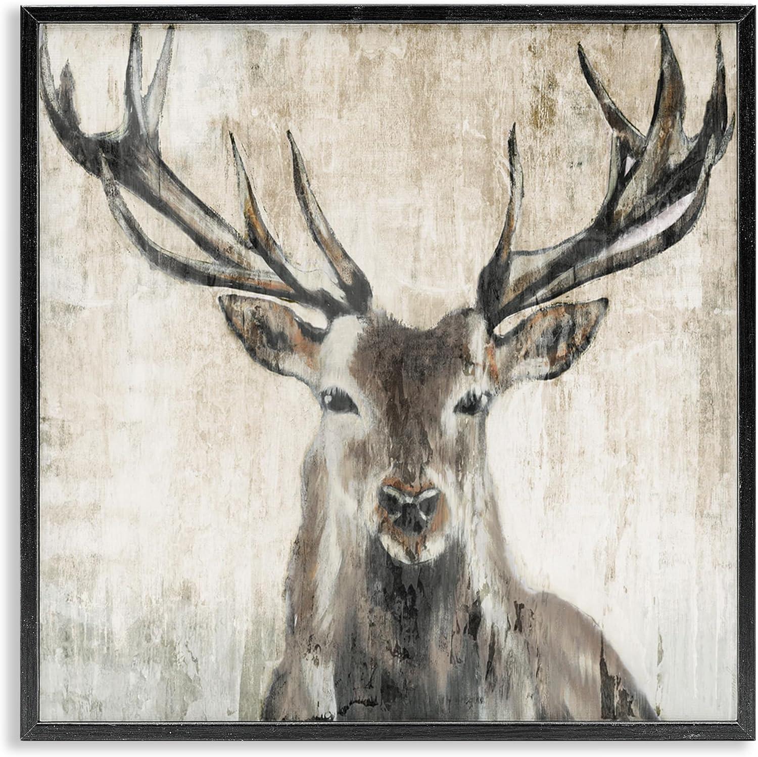 " Rustic Deer Elk Wildlife Portrait " by Liz Jardine