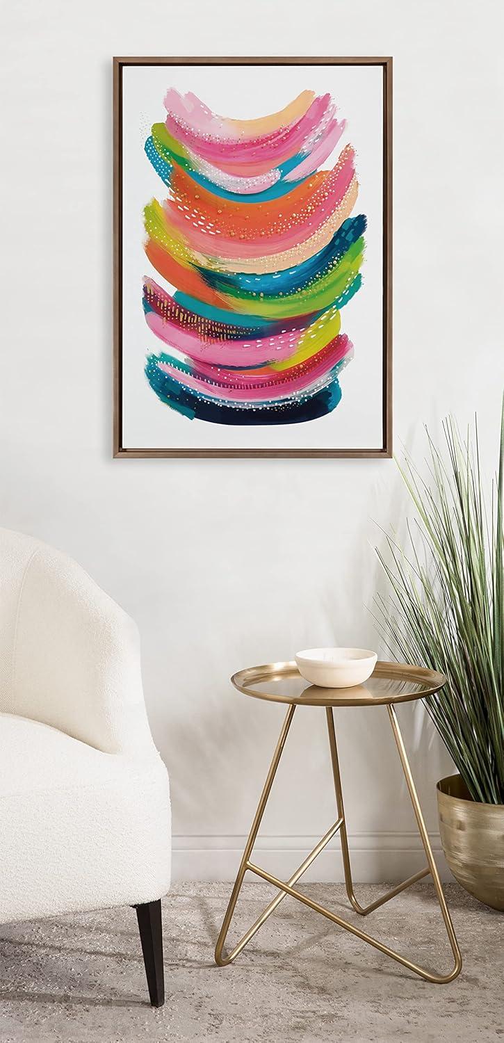 Kate and Laurel Sylvie Bright Abstract Framed Canvas by Jessi Raulet of Ettavee