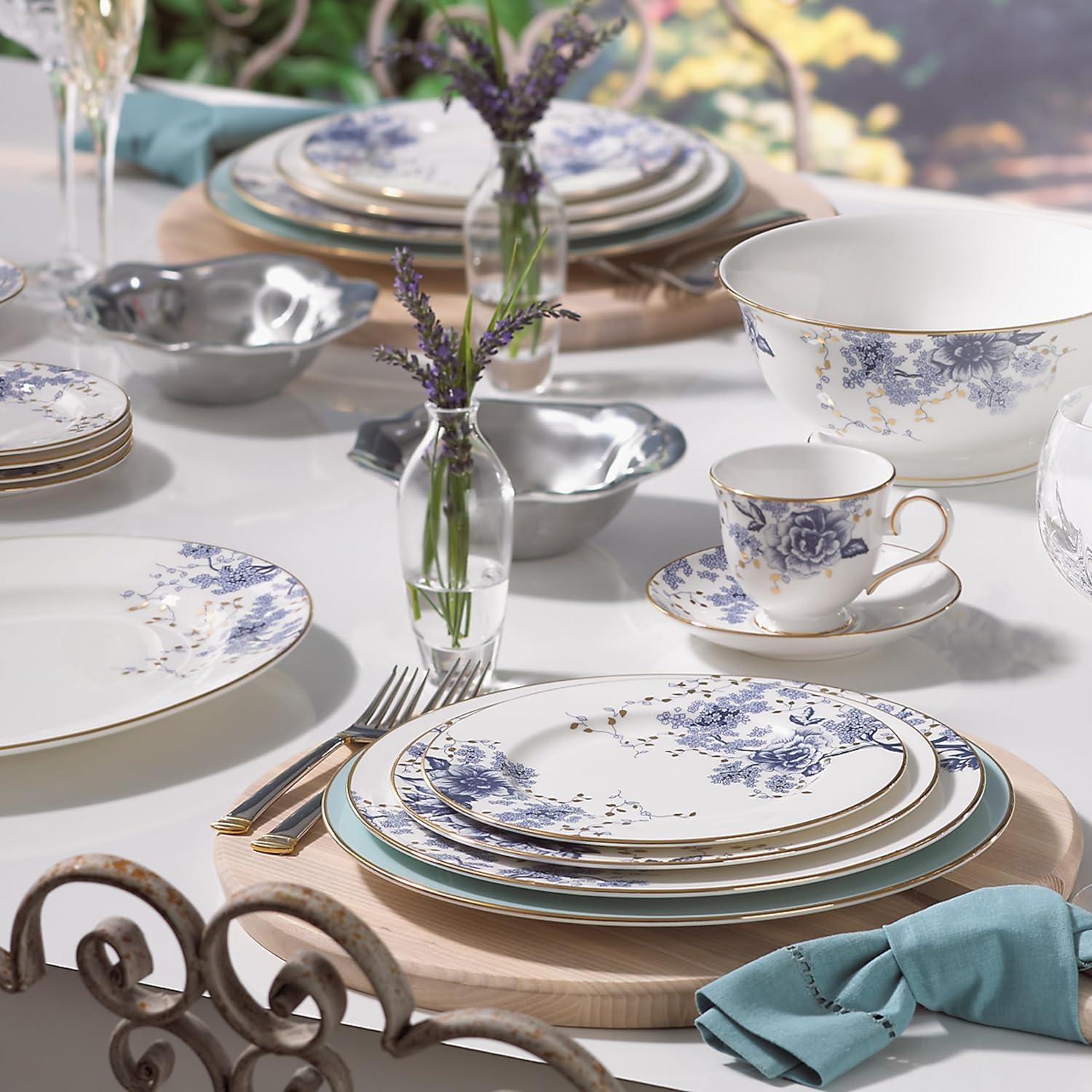 Garden Grove Blue Floral Porcelain 5-Piece Place Setting