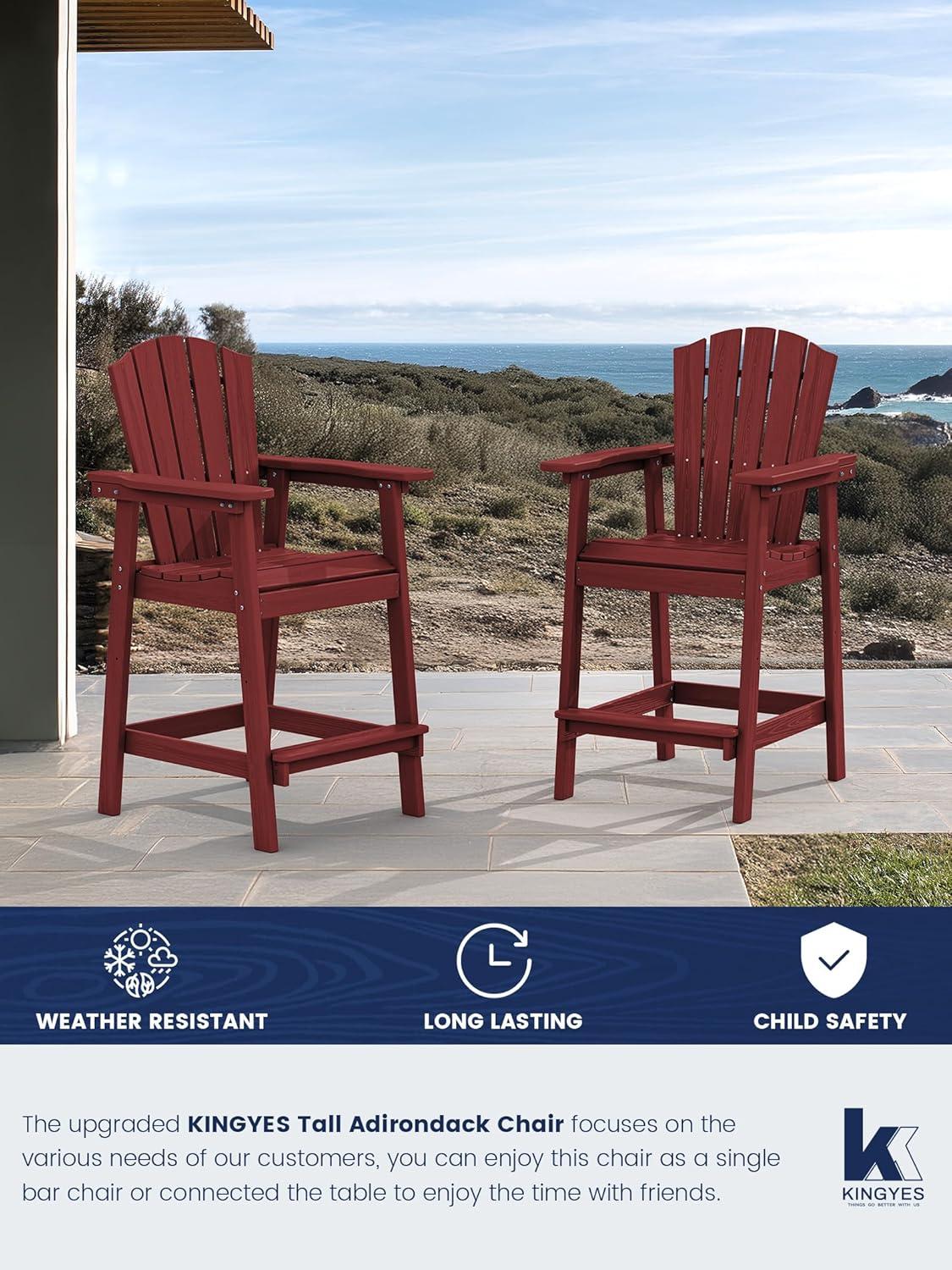 Rosecliff Heights Wolak HDPE Outdoor Adirondack Chair Set With Table