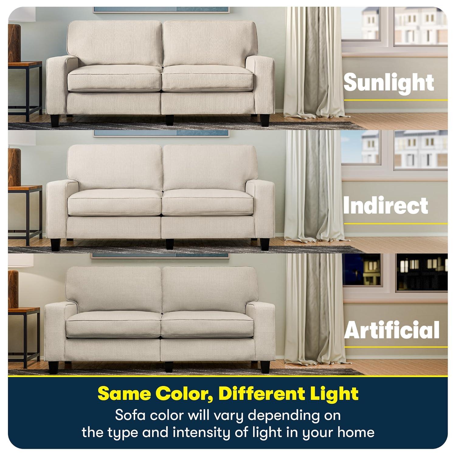 Serta Palisades 78" Track Arm Sofa, Easy Care Fabric, Soft Pillow Back, Pocket Coil Seat Cushions
