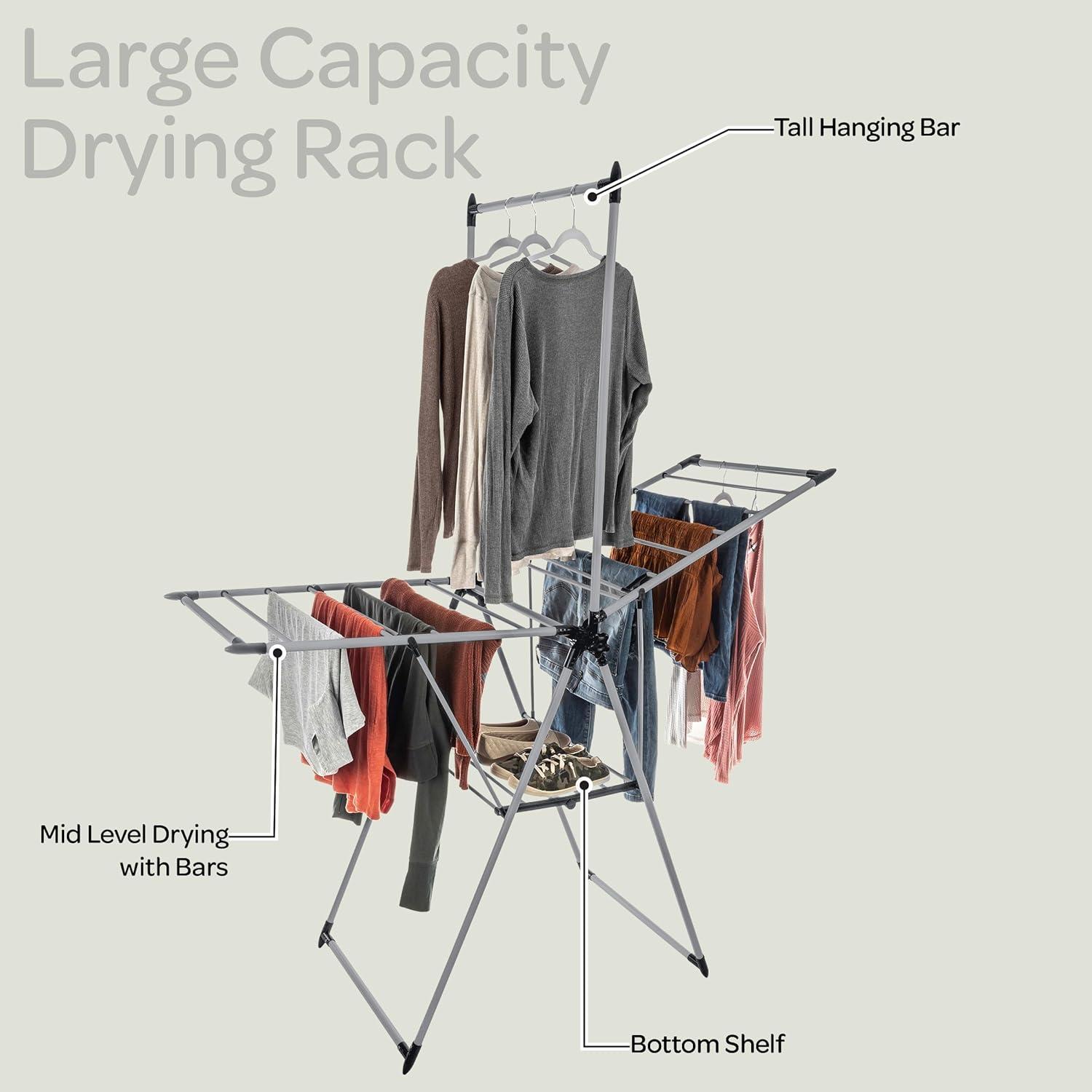 Home-Complete Clothes Drying Rack with 24 Rails