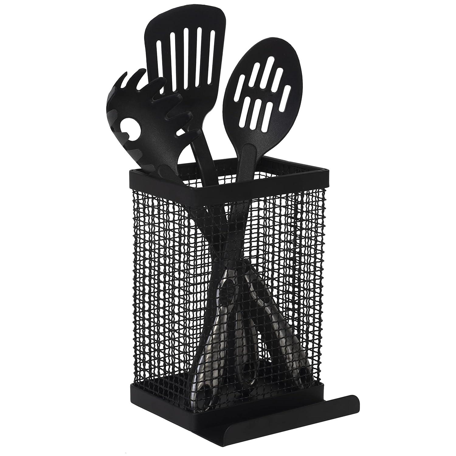 Kitchen Details Industrial Collection Tablet and Utensil Holder in Matte Black