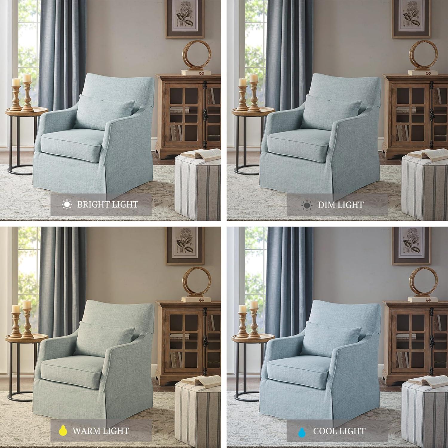 Martha Stewart London 360°Swivel Armchair with Lumbar Pillow