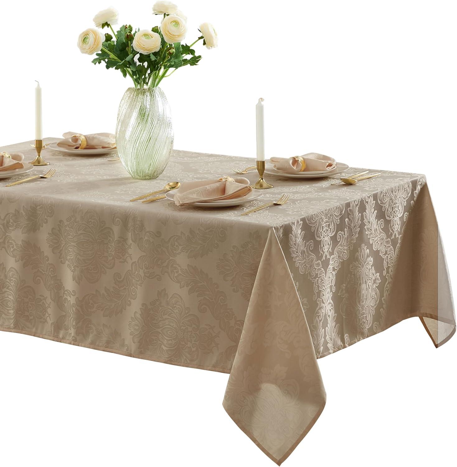 Ophelia & Co. Burchfield Solid Floral Jacquard Damask Polyester Tablecloth