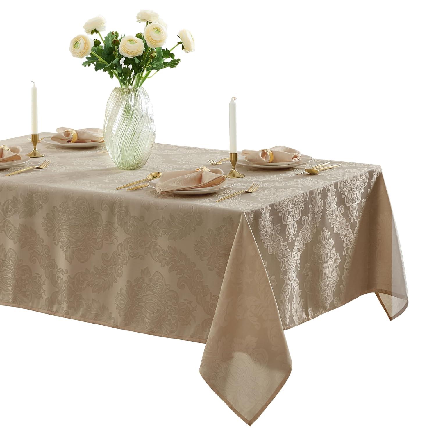 Ophelia & Co. Burchfield Solid Floral Jacquard Damask Polyester Tablecloth