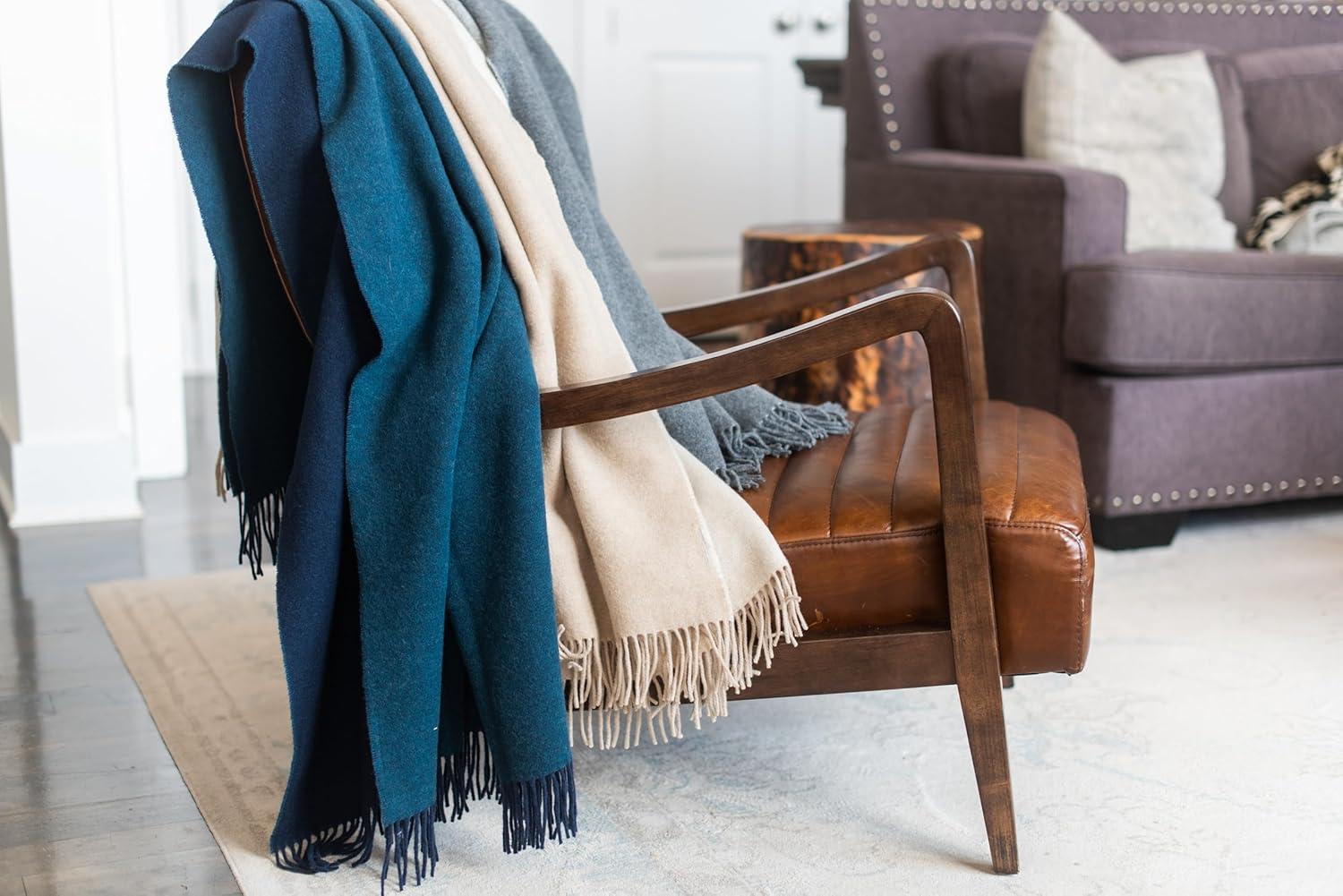 Cashmere Reversible Tassel Throw - Standard Textile Home