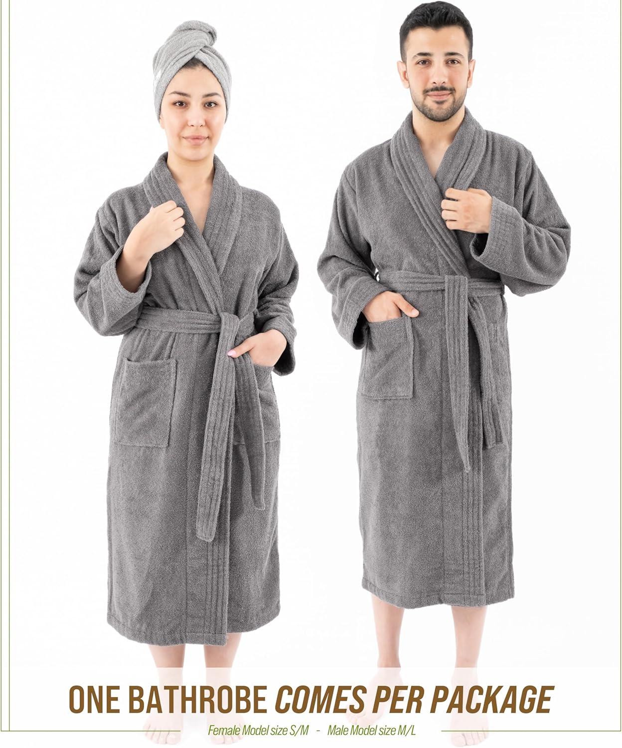 Eider & Ivory™ 100% Cotton Turkish Bathrobes, Soft Absorbent Lightweight Women Robes