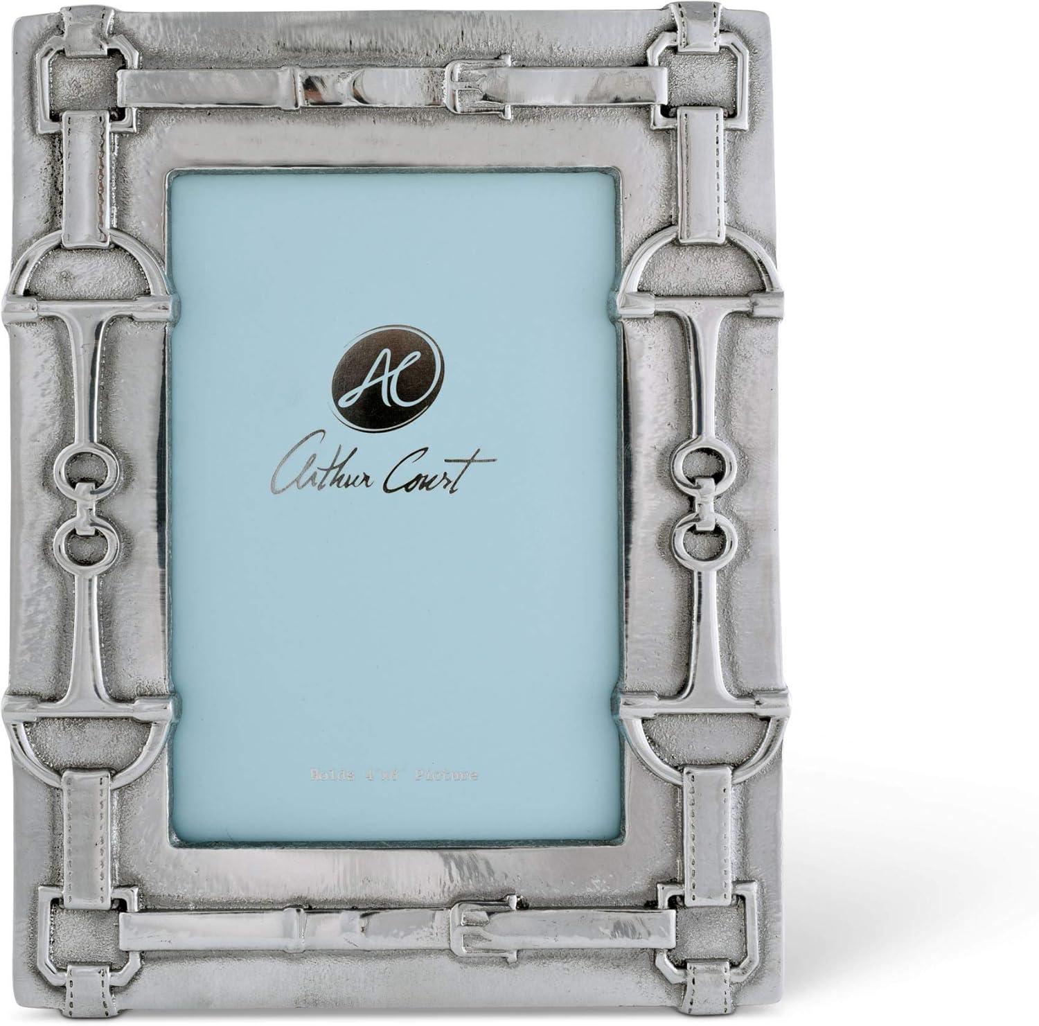 Arthur Court Designs Equestrian Silver Metal Embossed Picture Frame