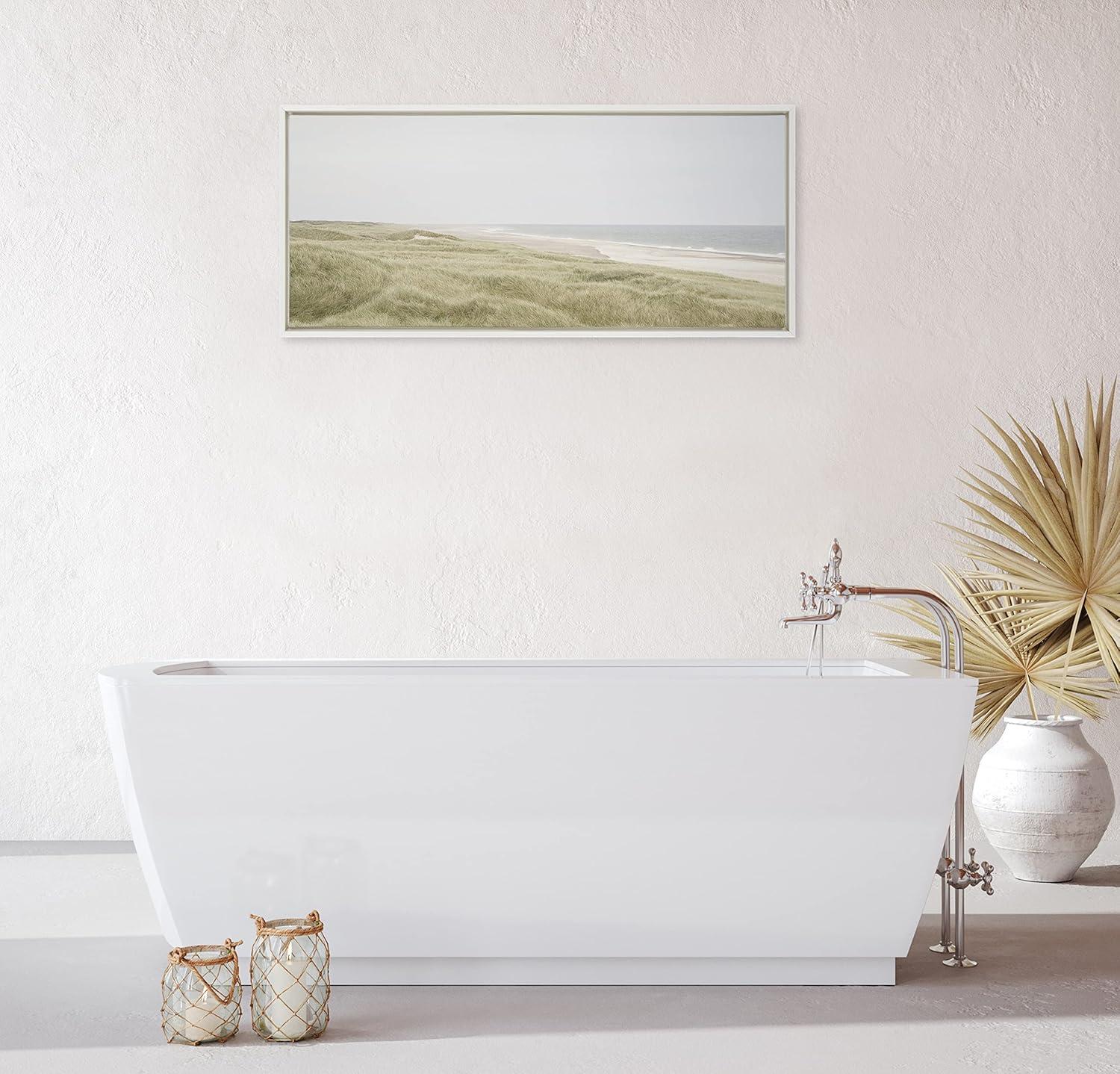 Sylvie Peaceful Coastal Landscape Framed Canvas by Creative Bunch White - Kate & Laurel All Things Decor