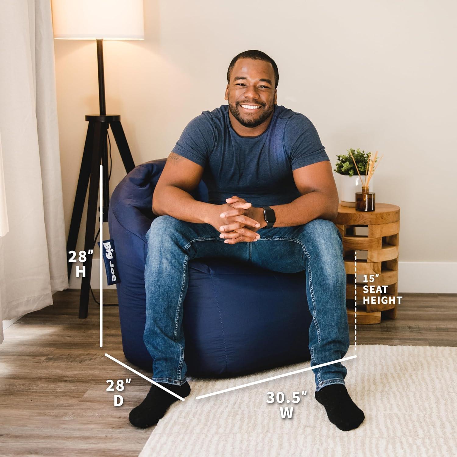 Big Joe Milano Bean Bag Chair, Nylon Polyester Blend, Navy